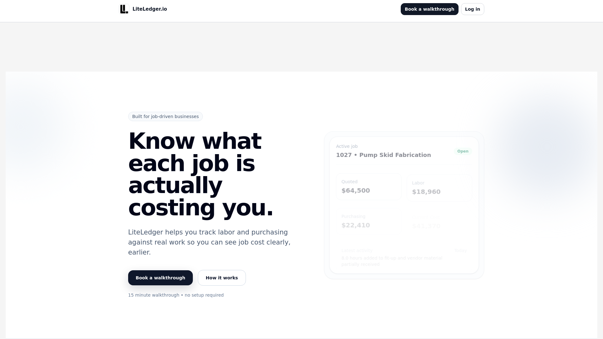 website screenshot of https://liteledger.io/