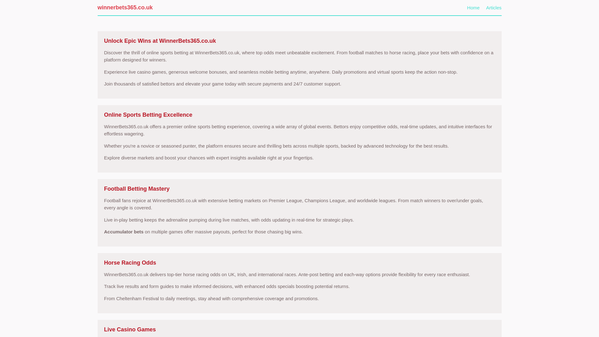 website screenshot of https://winnerbets365.co.uk/