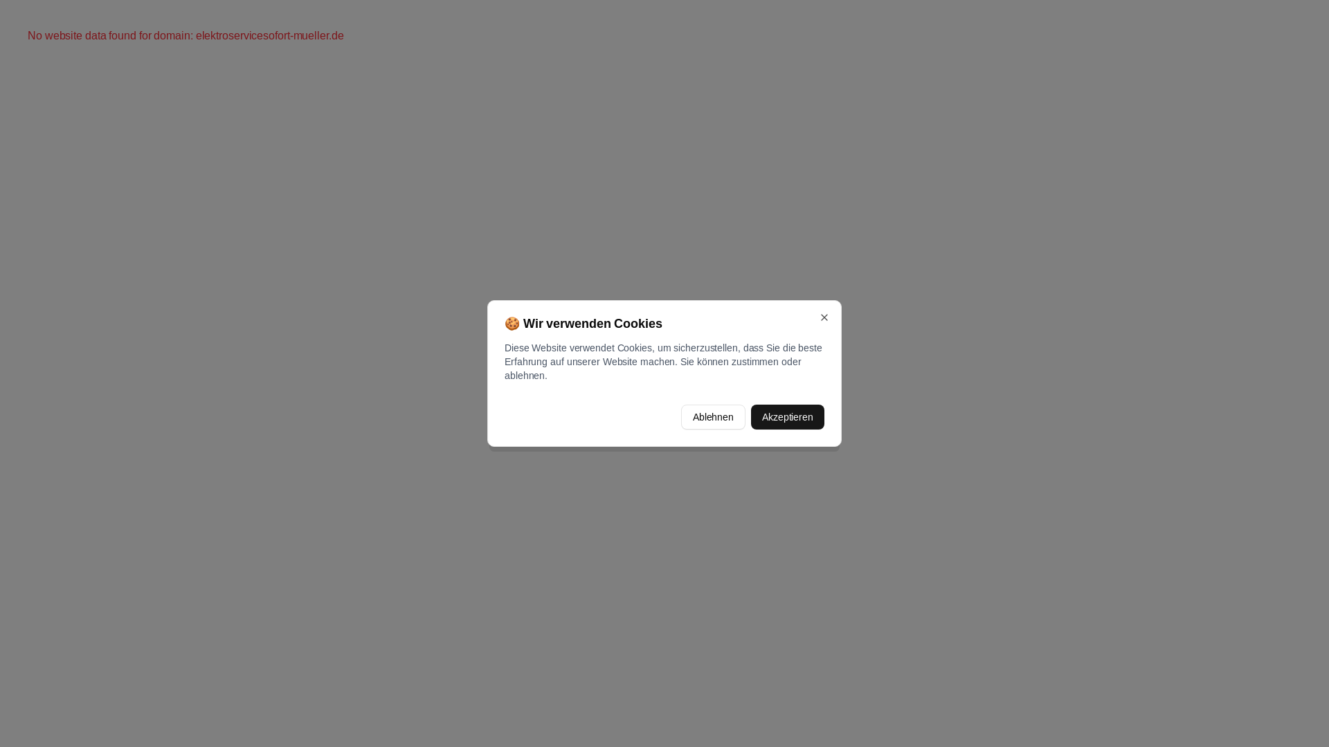 website screenshot of https://elektroservicesofort-mueller.de/