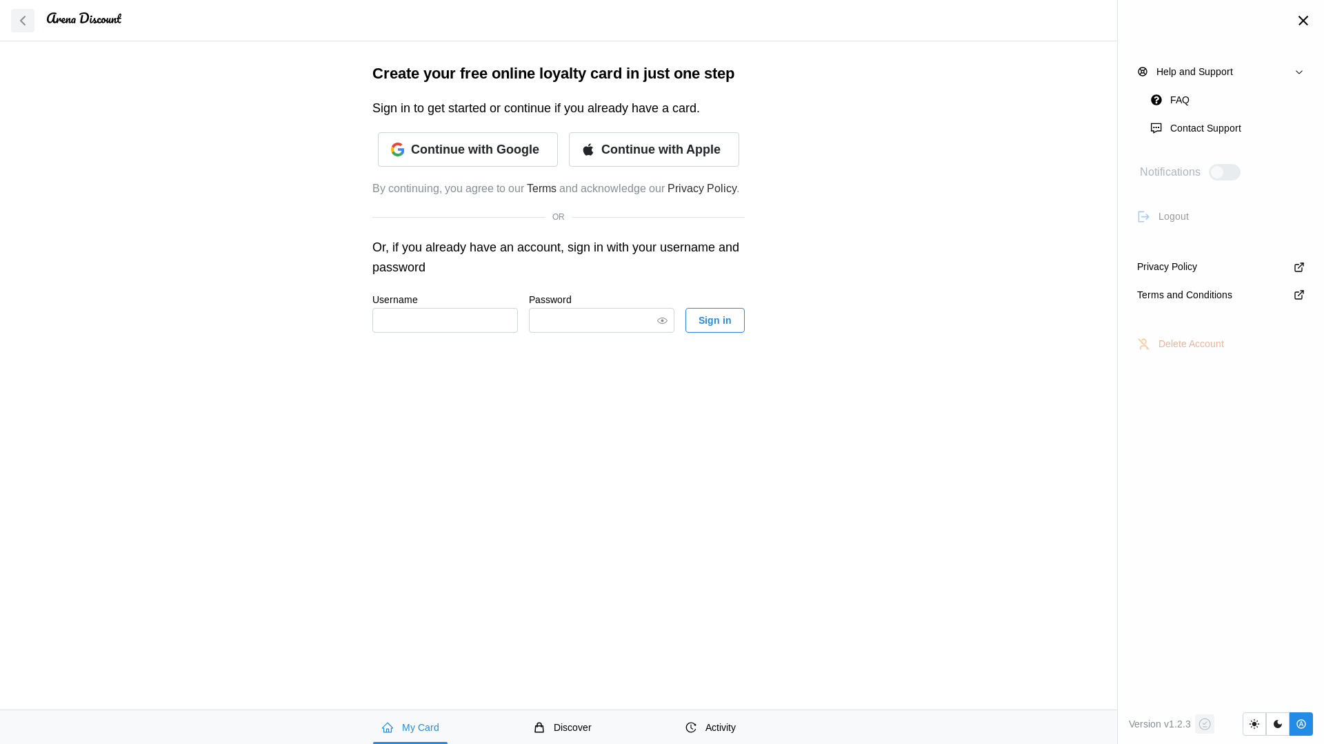 website screenshot of https://arena-mobile.pages.dev/