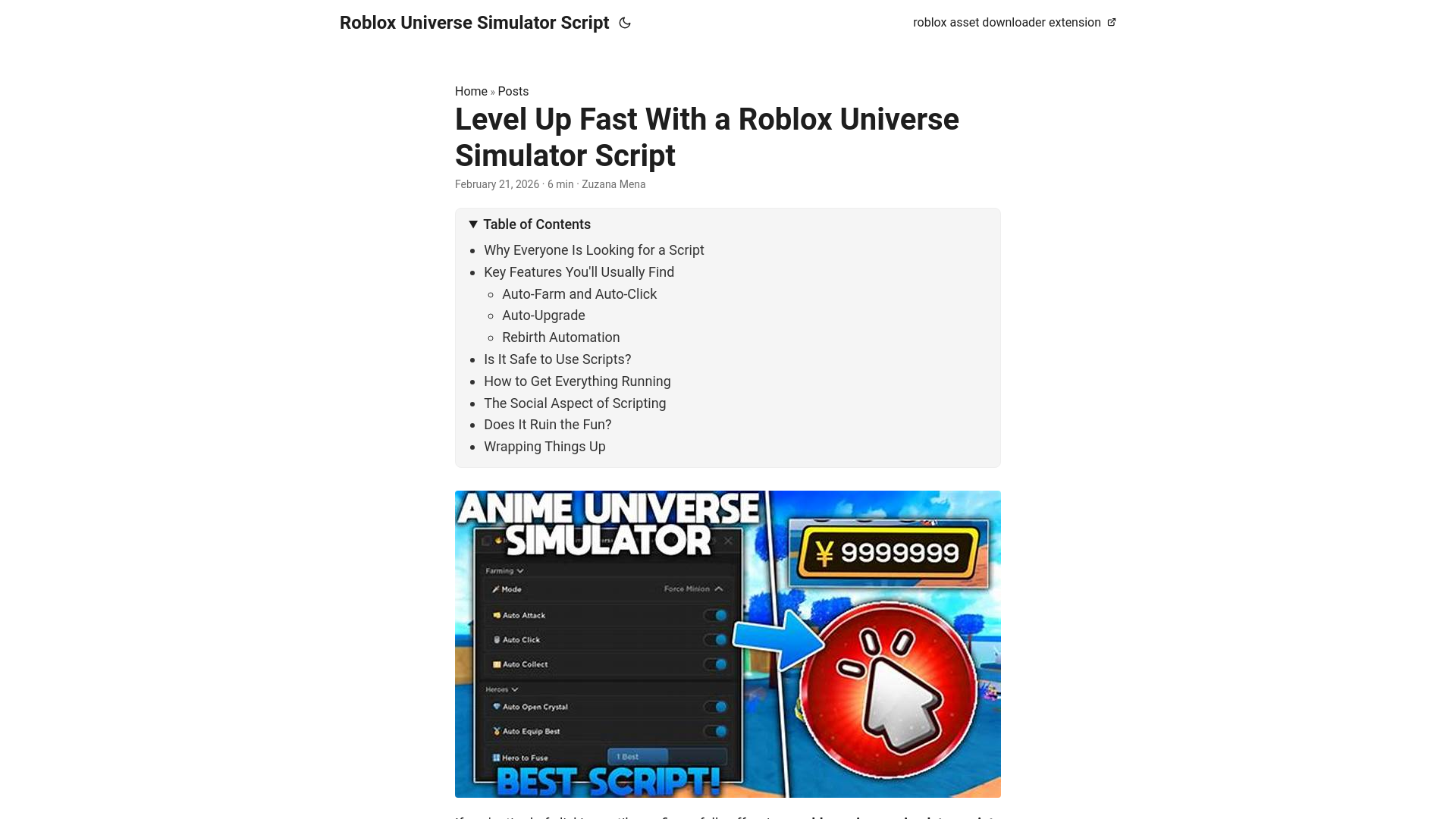 website screenshot of https://roblox-universe-simulator-script.pages.dev/