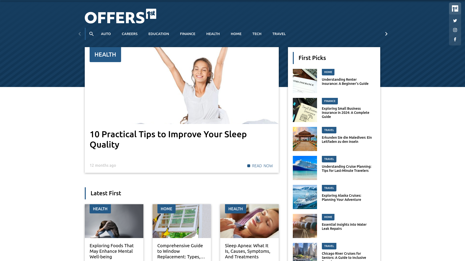 website screenshot of https://offers1st.com