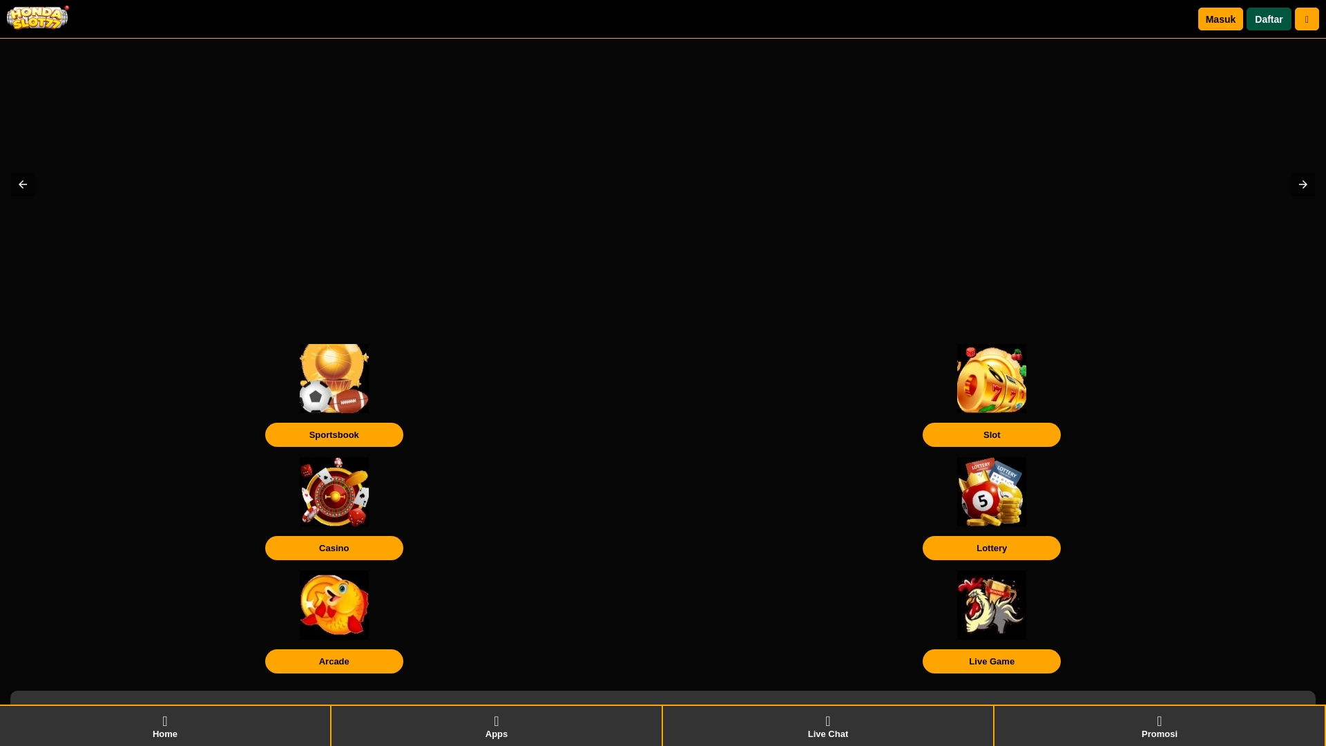 website screenshot of https://hondaslot77on.pages.dev/
