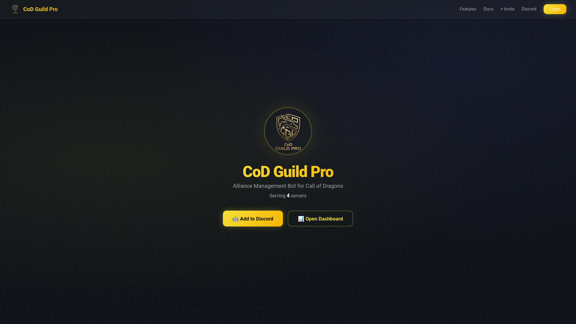 website screenshot of https://codguildpro.com/