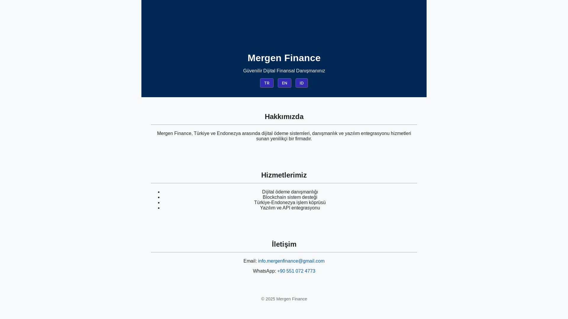website screenshot of https://mergenfinance.com/