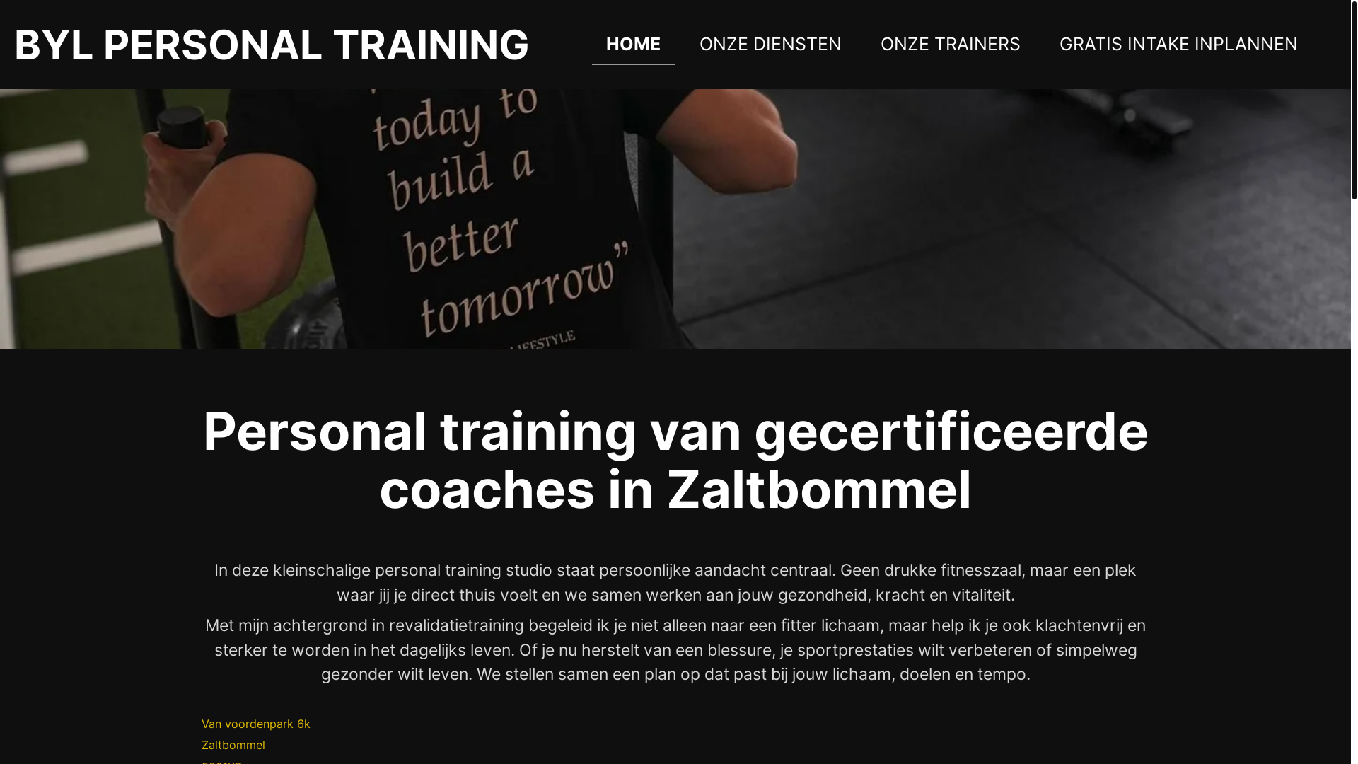 website screenshot of https://bylpersonaltraining.nl/