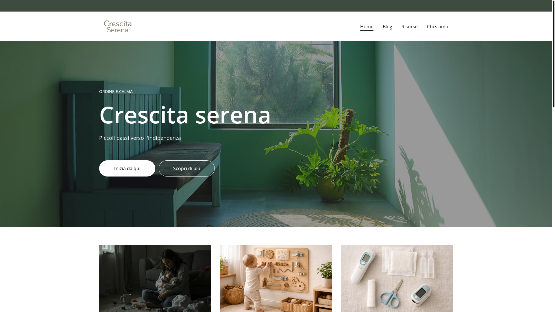 website screenshot of https://crescitaserena.it/