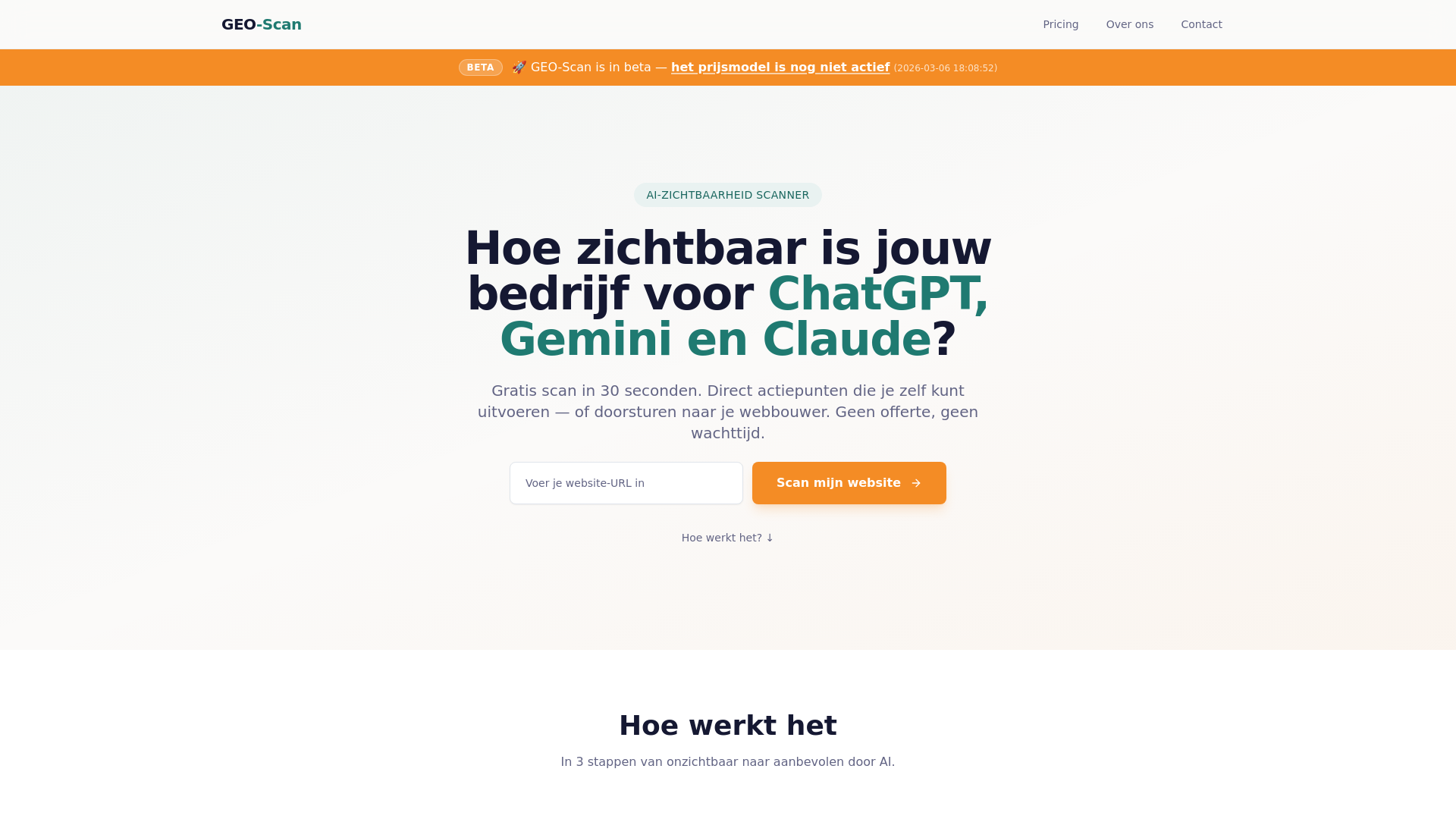 website screenshot of https://geo-scan.be/