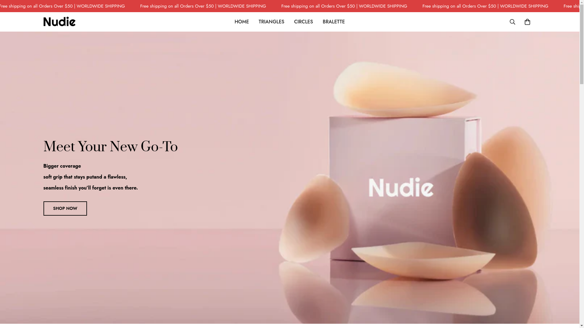 website screenshot of https://nudiescovers.com/