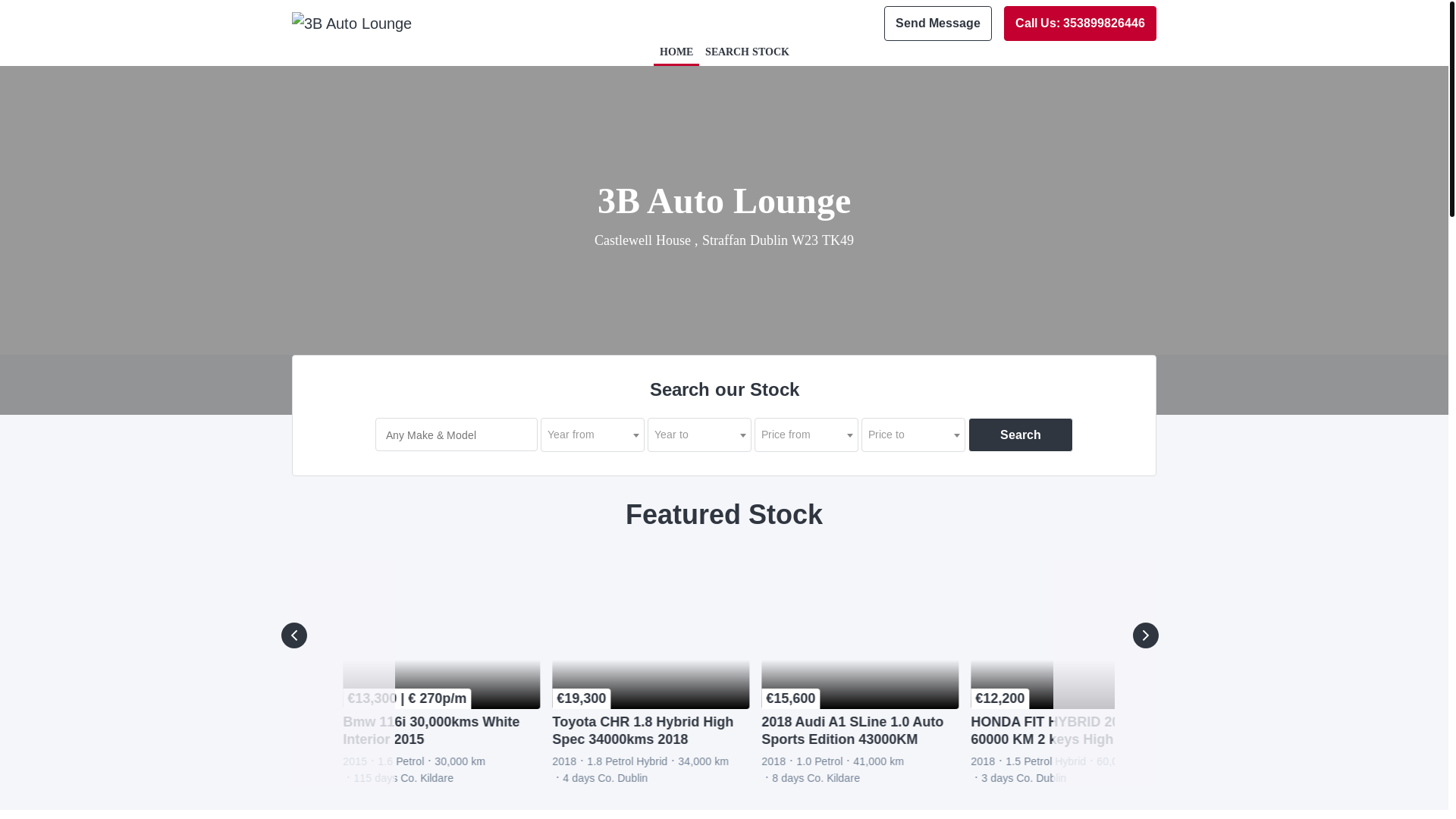 website screenshot of https://3bautolounge.ie/