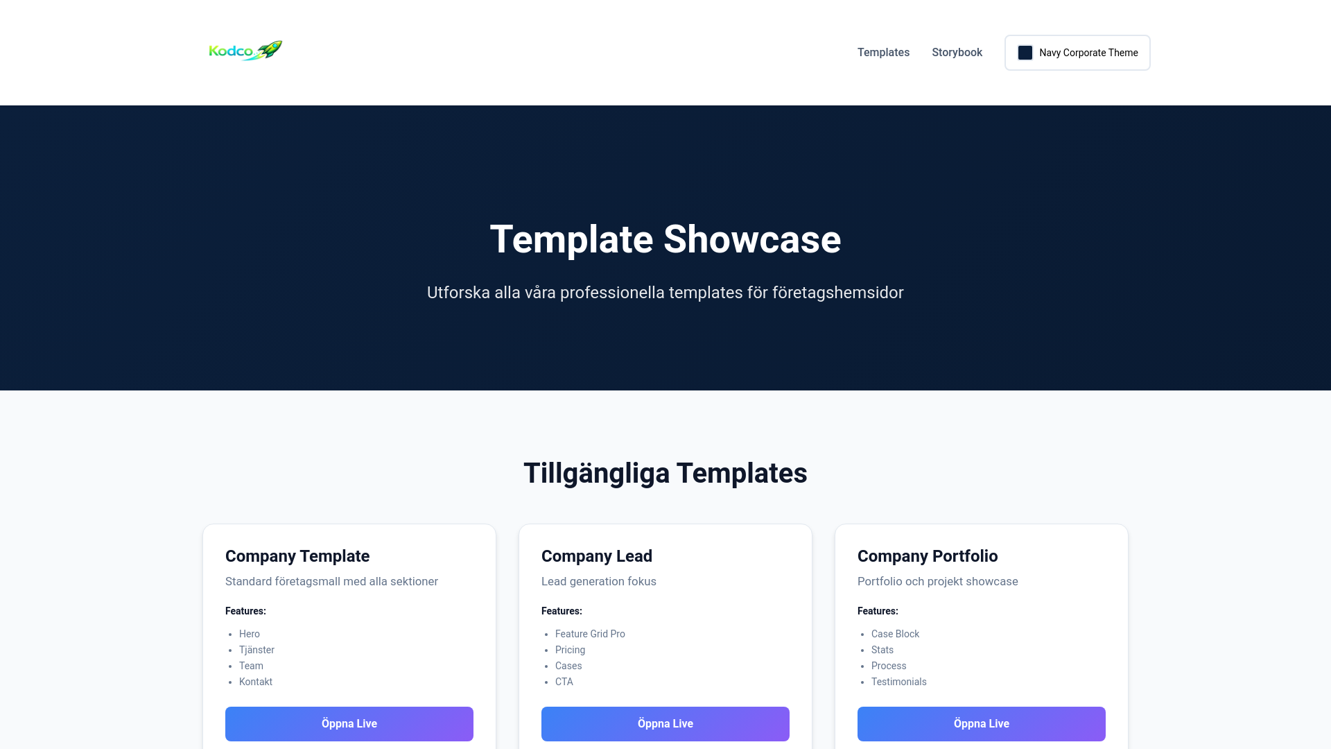 website screenshot of https://kodco-showcase.pages.dev/