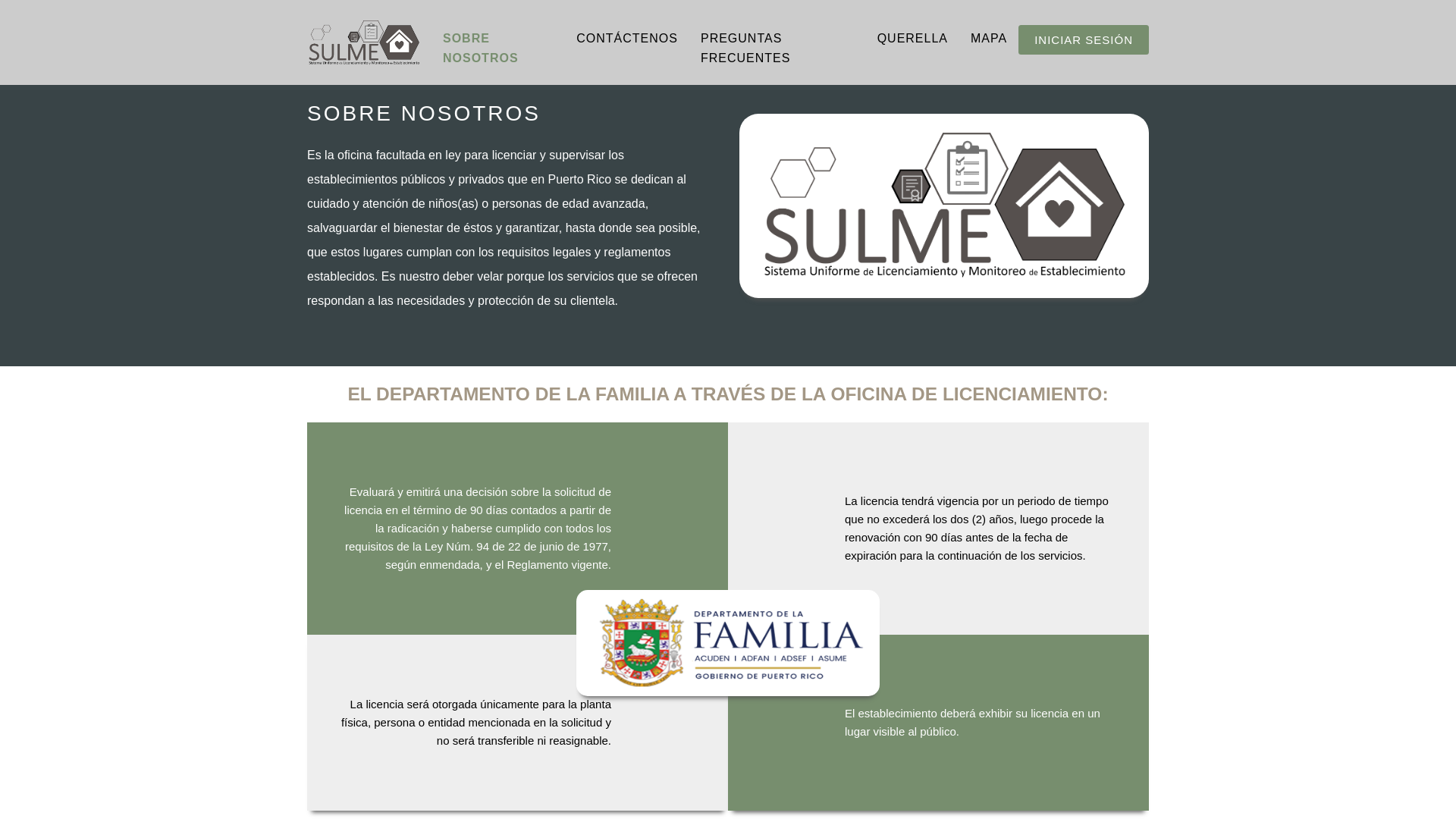 website screenshot of https://sulme.familiapr.com/