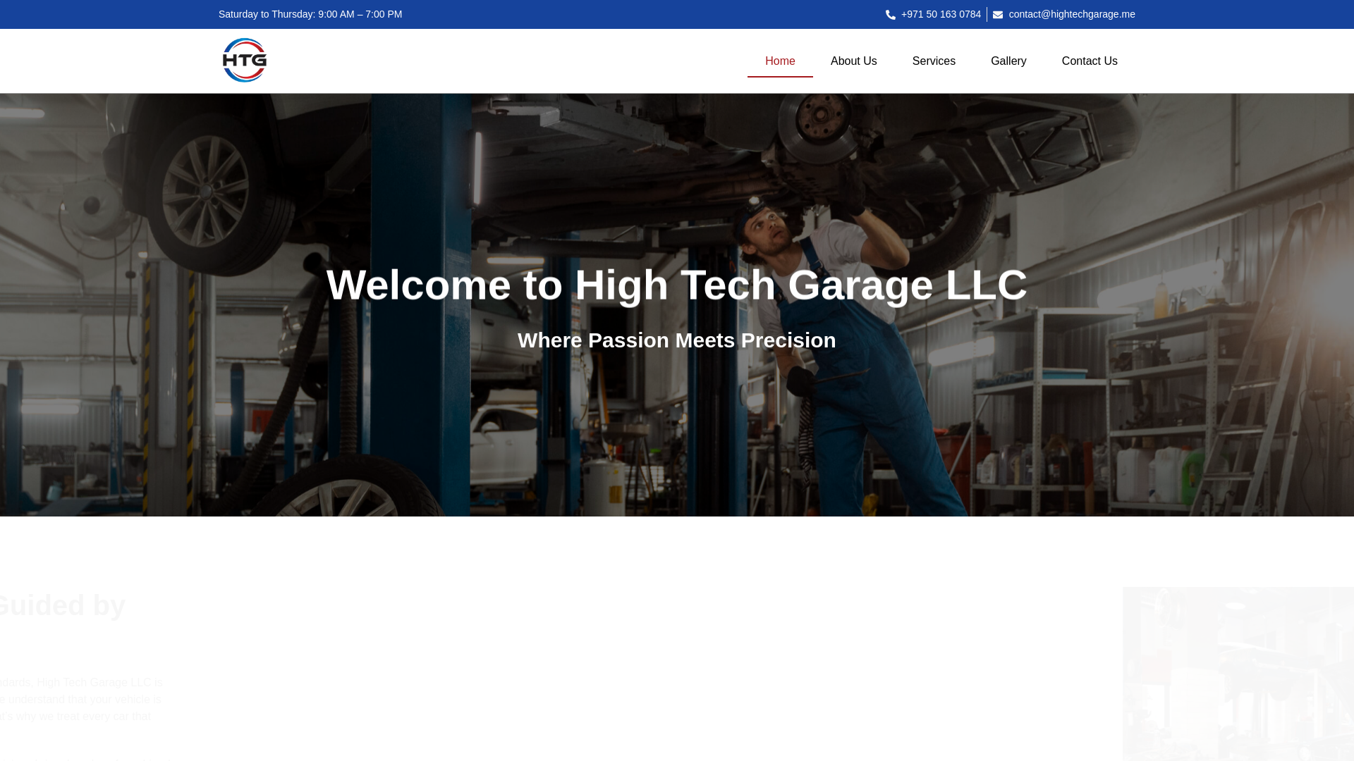 website screenshot of https://hightechgarage.me/