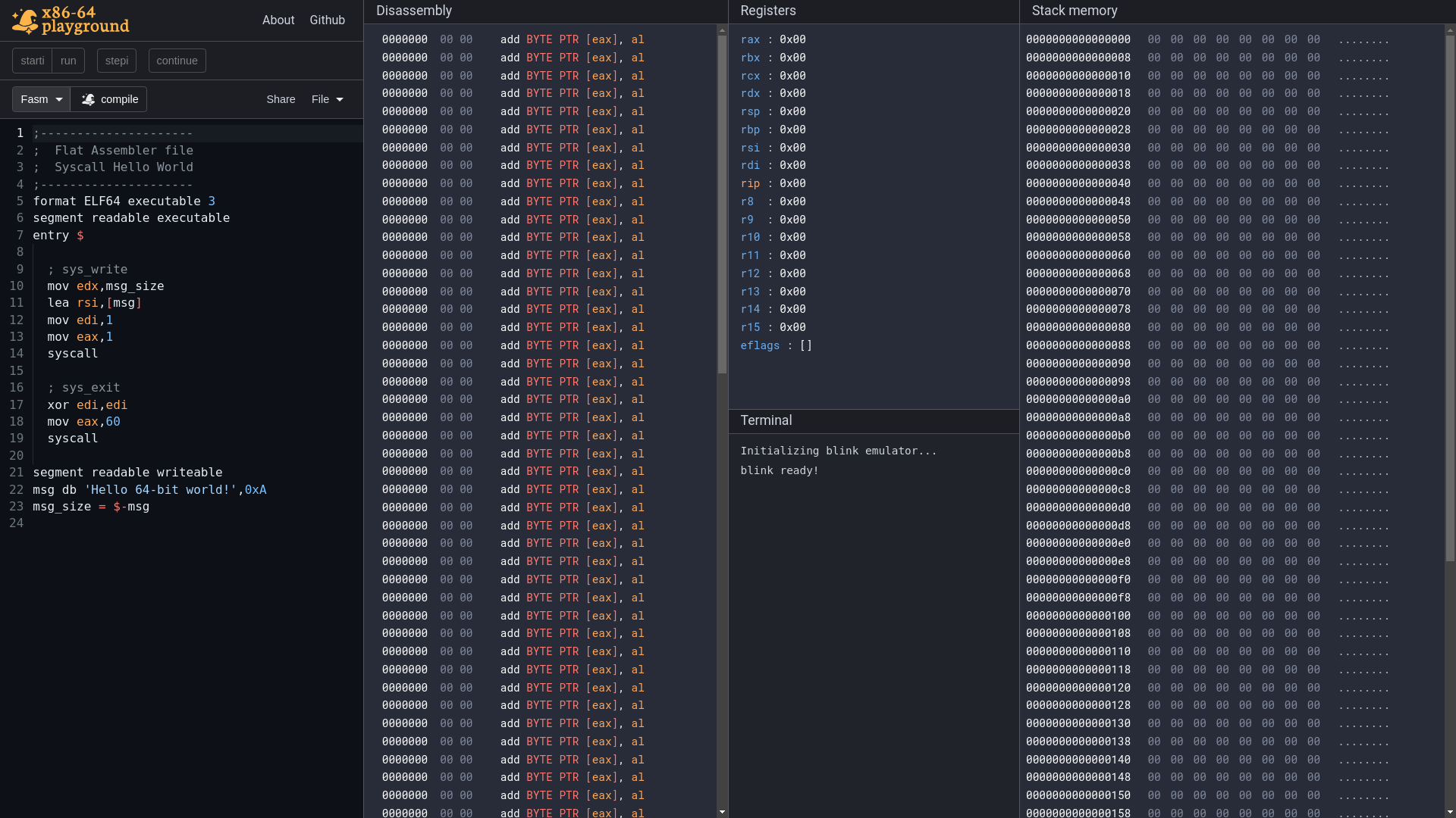 website screenshot of https://app.x64.halb.it/