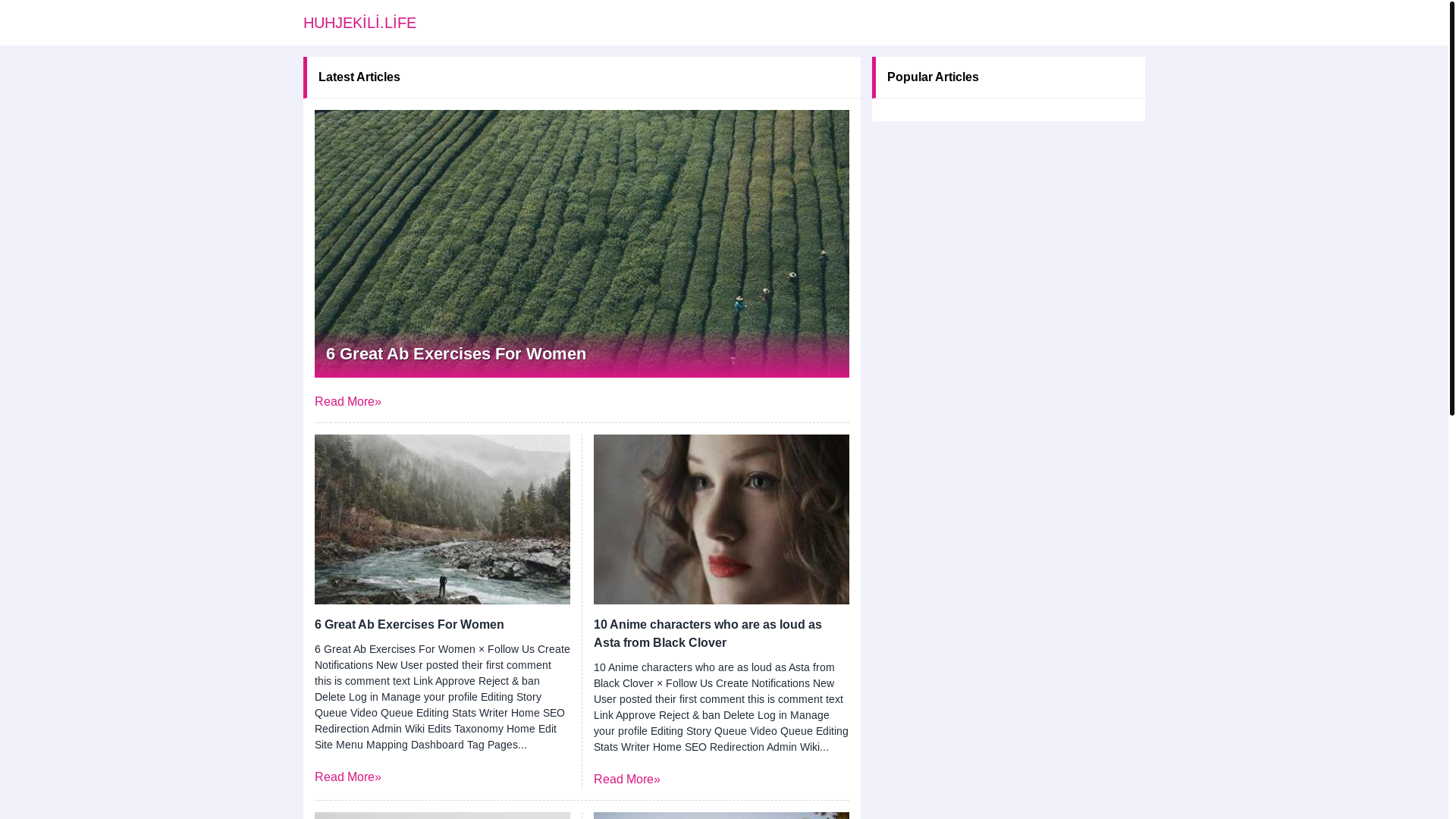 website screenshot of https://huhjekili.life/