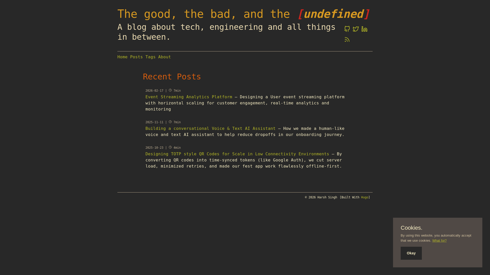 website screenshot of https://thegoodbadundefined.blog/