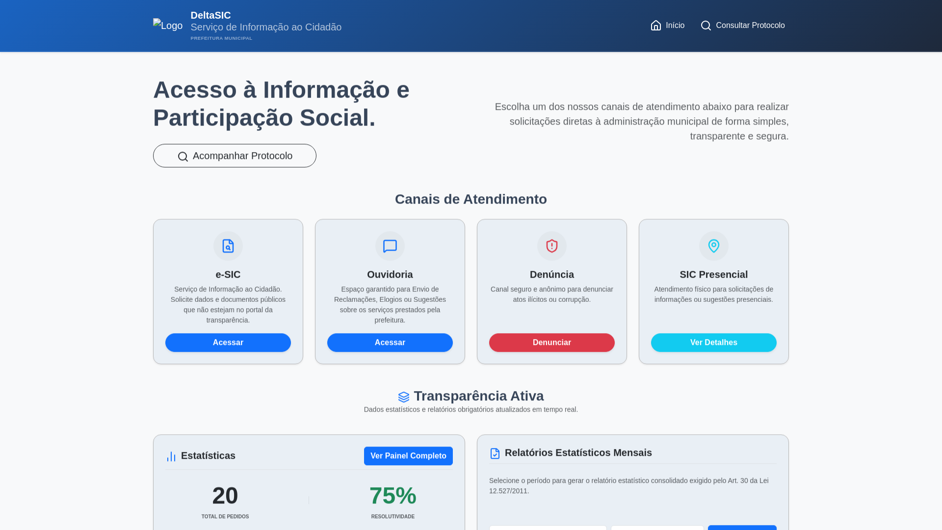 website screenshot of https://deltasic.com.br