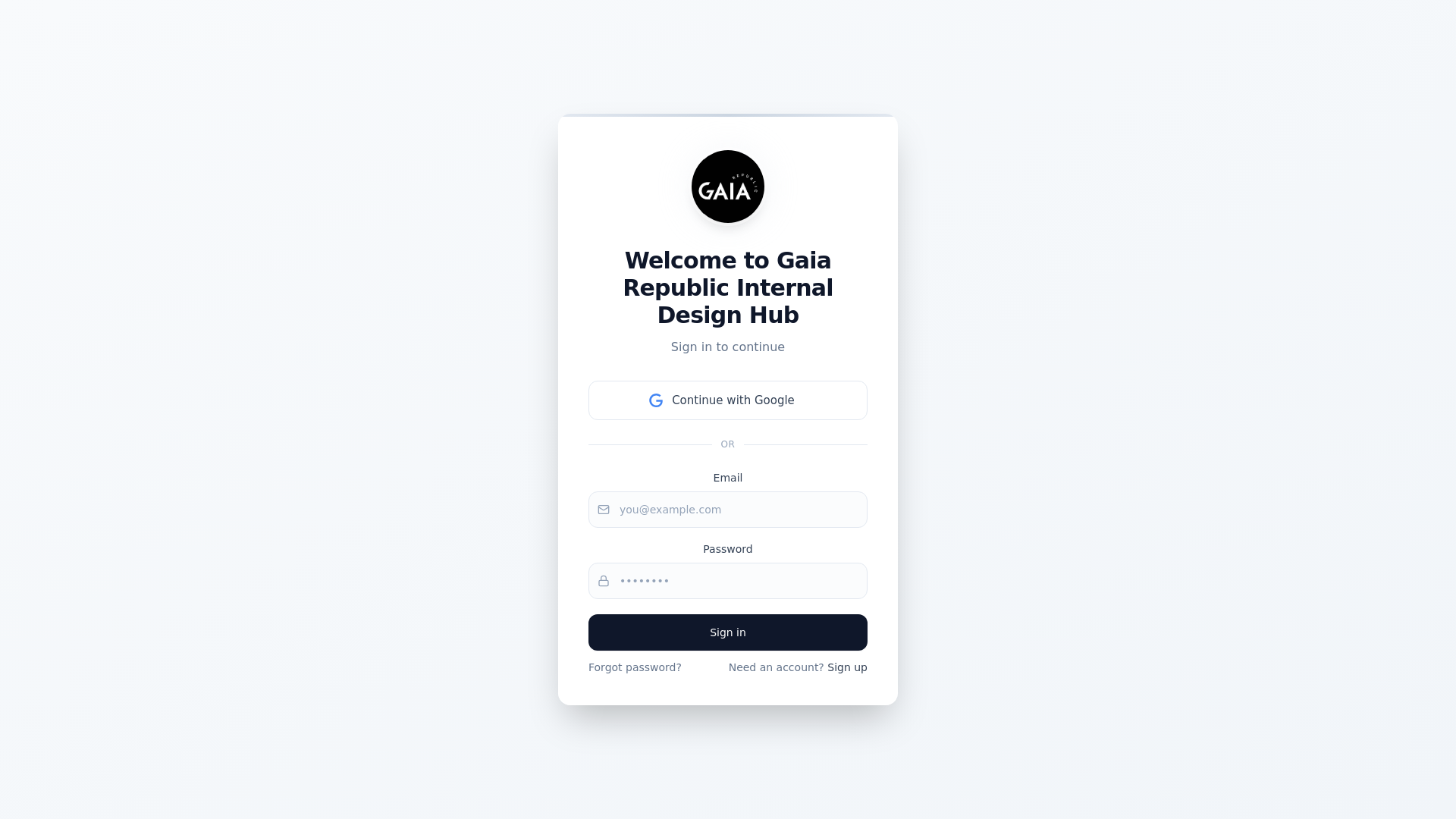 website screenshot of https://designhub-gaiarepublic.com/