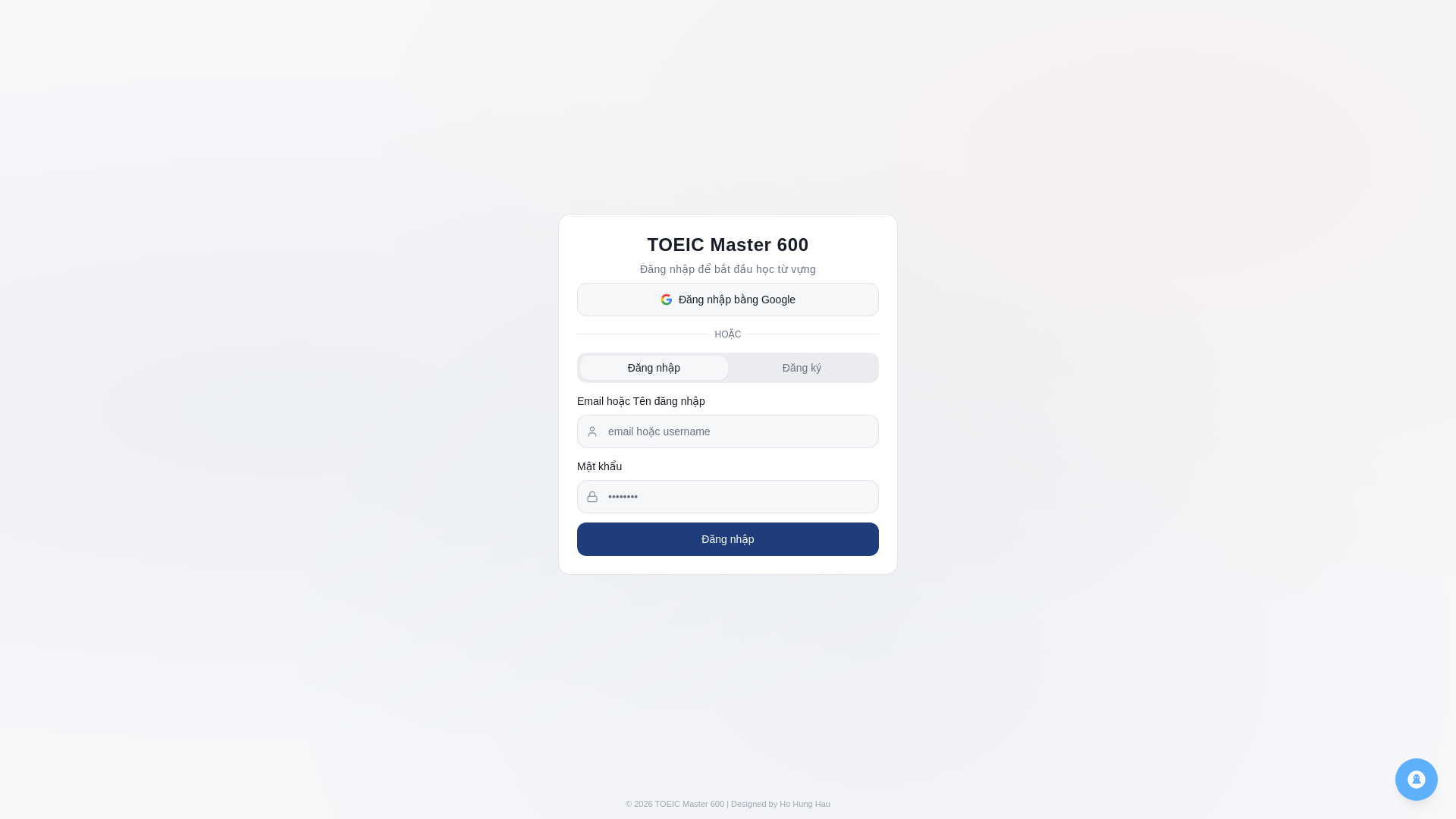 website screenshot of https://toeicmasterwithbennho.com