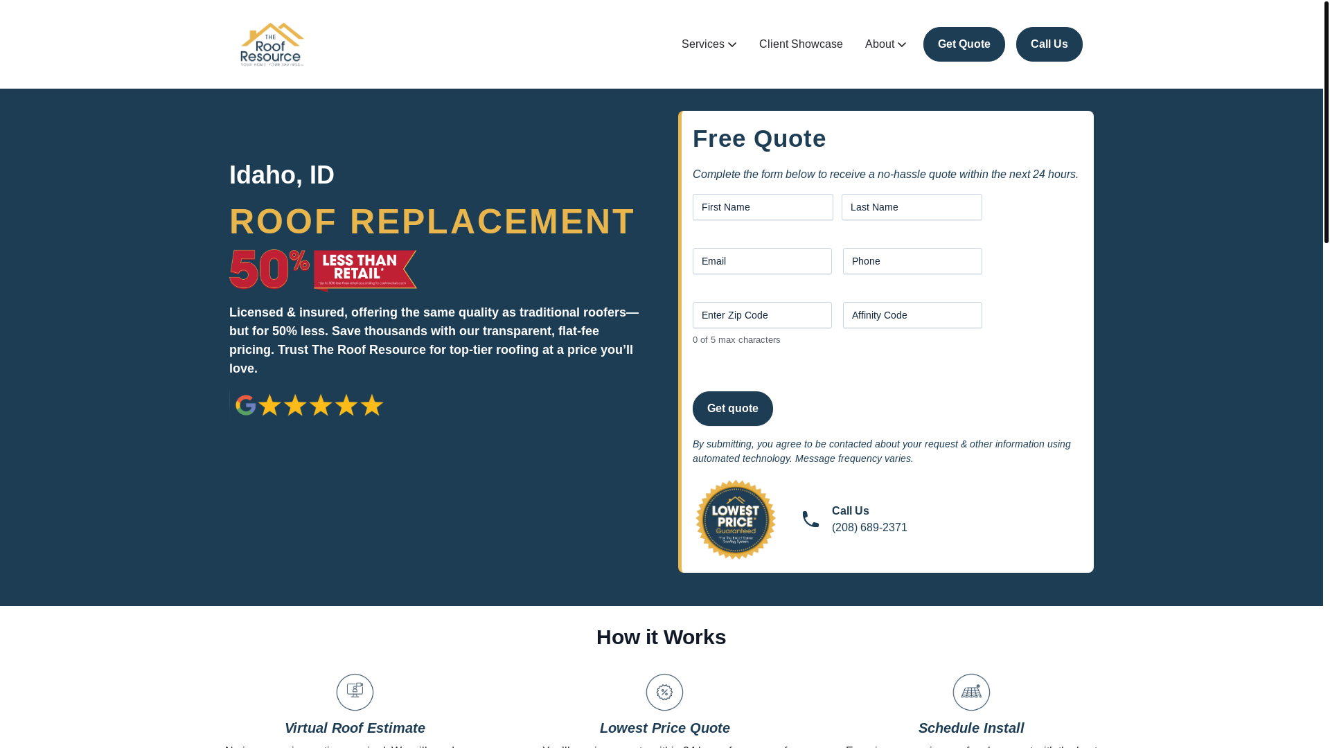 website screenshot of https://roofresourceidaho.com/