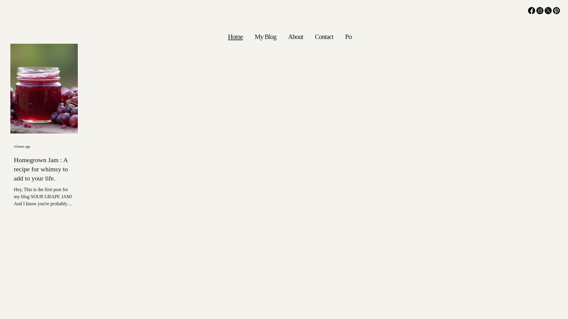 website screenshot of https://sourgrapejam.blog/