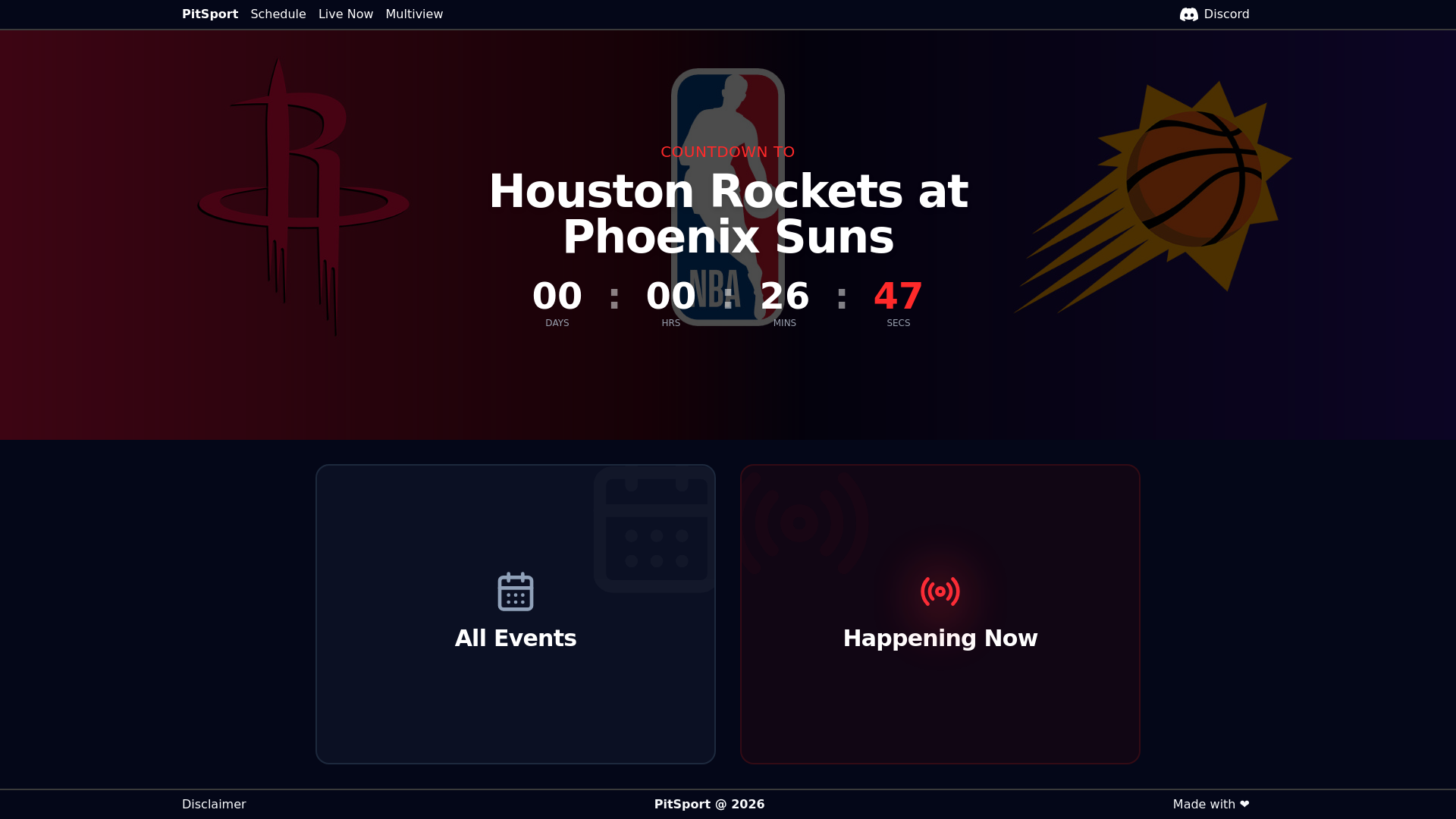 website screenshot of https://pitsport.live