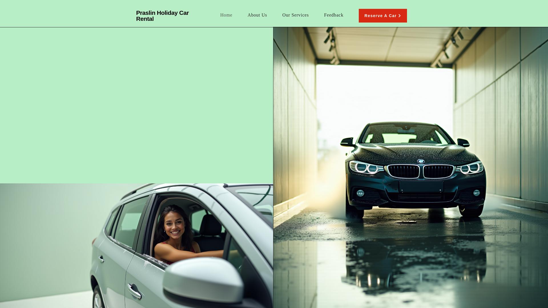 website screenshot of https://praslinholidaycarrental.com/