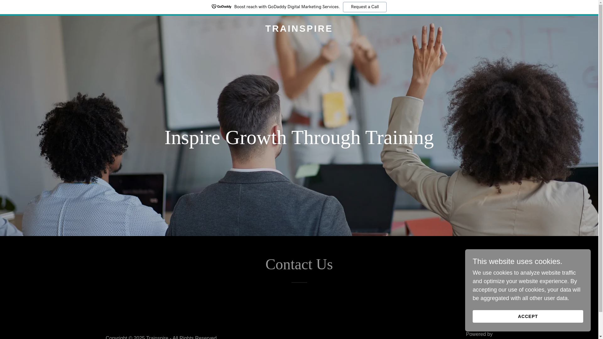 website screenshot of https://trainspire.in/