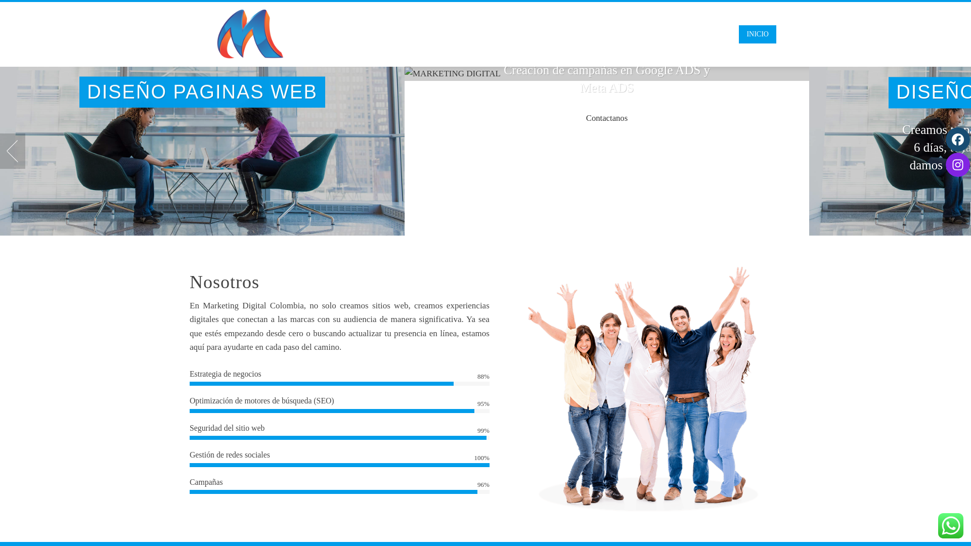 website screenshot of https://marketingdigitalcolombia.tech