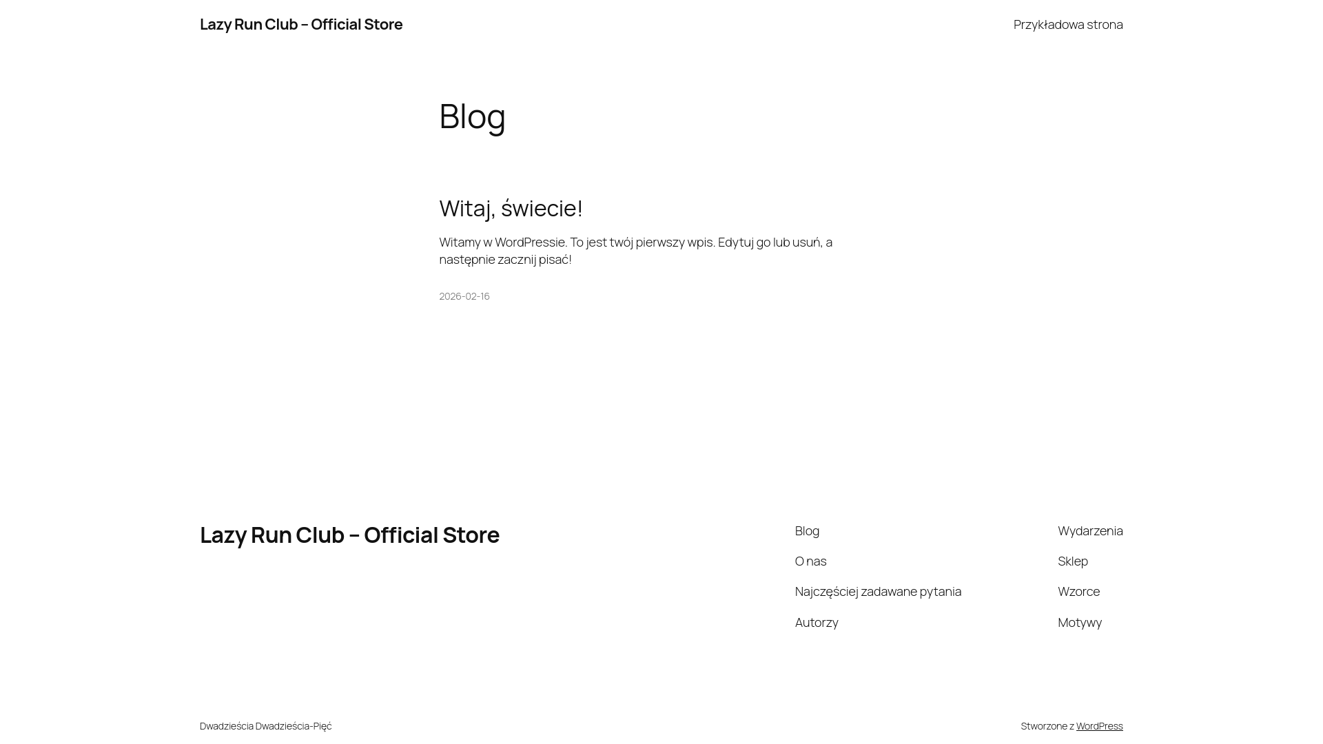 website screenshot of https://lazyrunclub.pl/