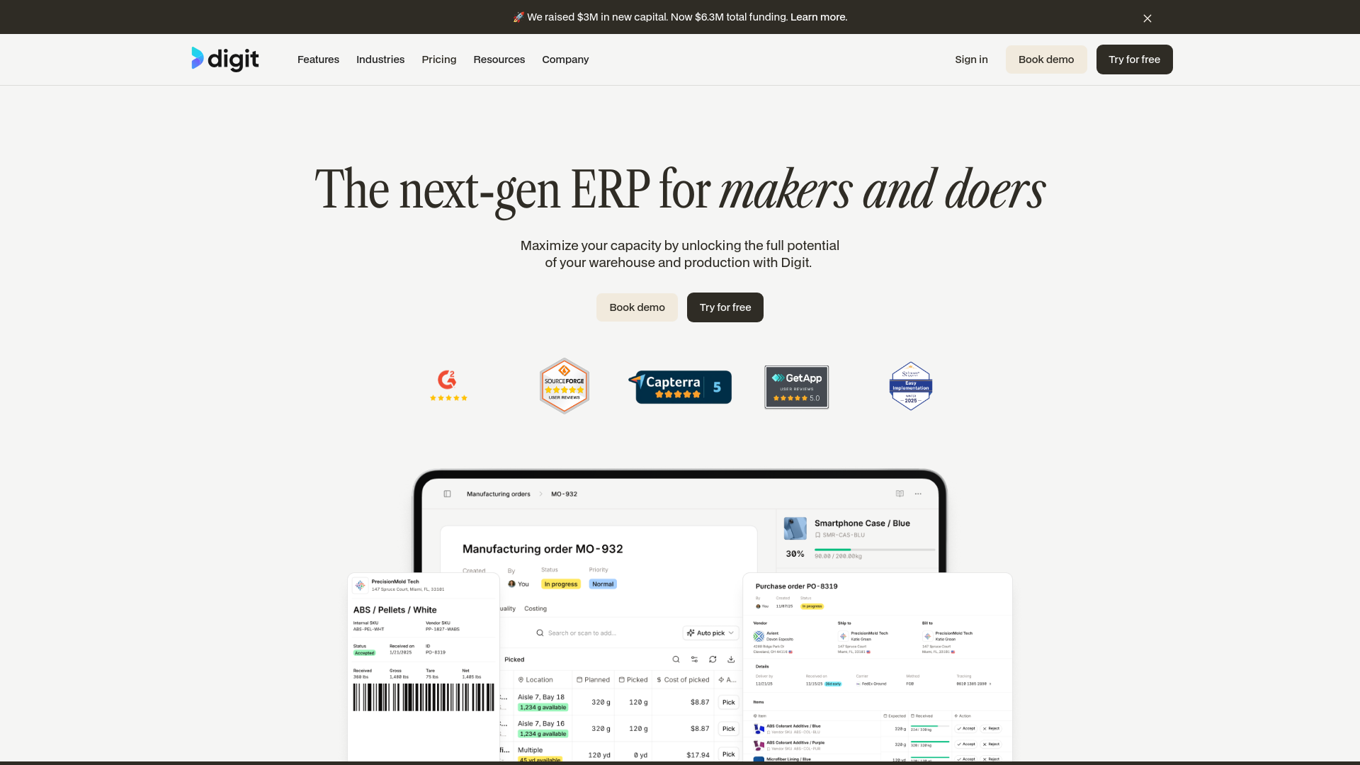 website screenshot of https://getdigitplatform.com