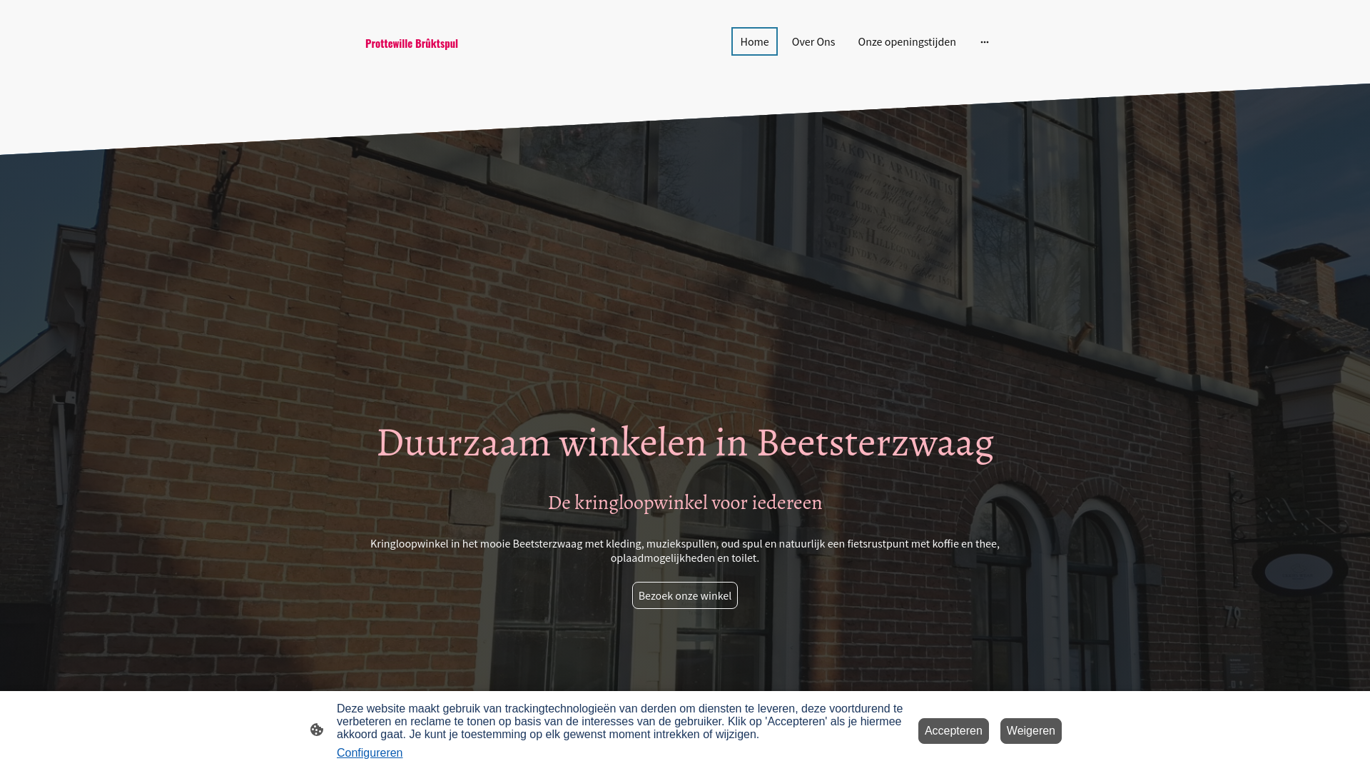 website screenshot of https://kringloopprottewille.nl/