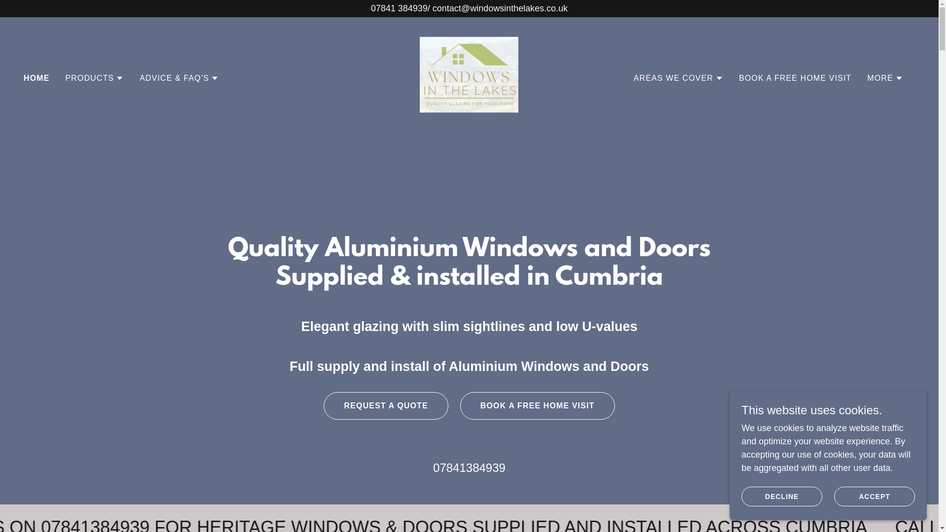 website screenshot of https://windowsinthelakes.co.uk/