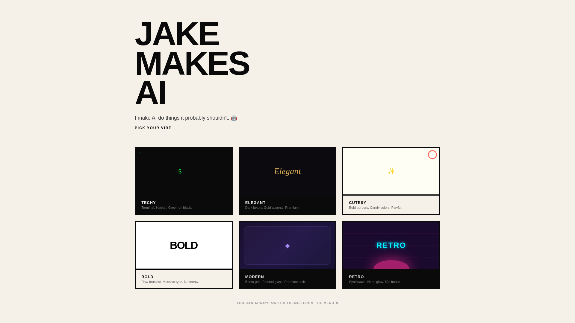 website screenshot of https://jakemakesai.pages.dev/
