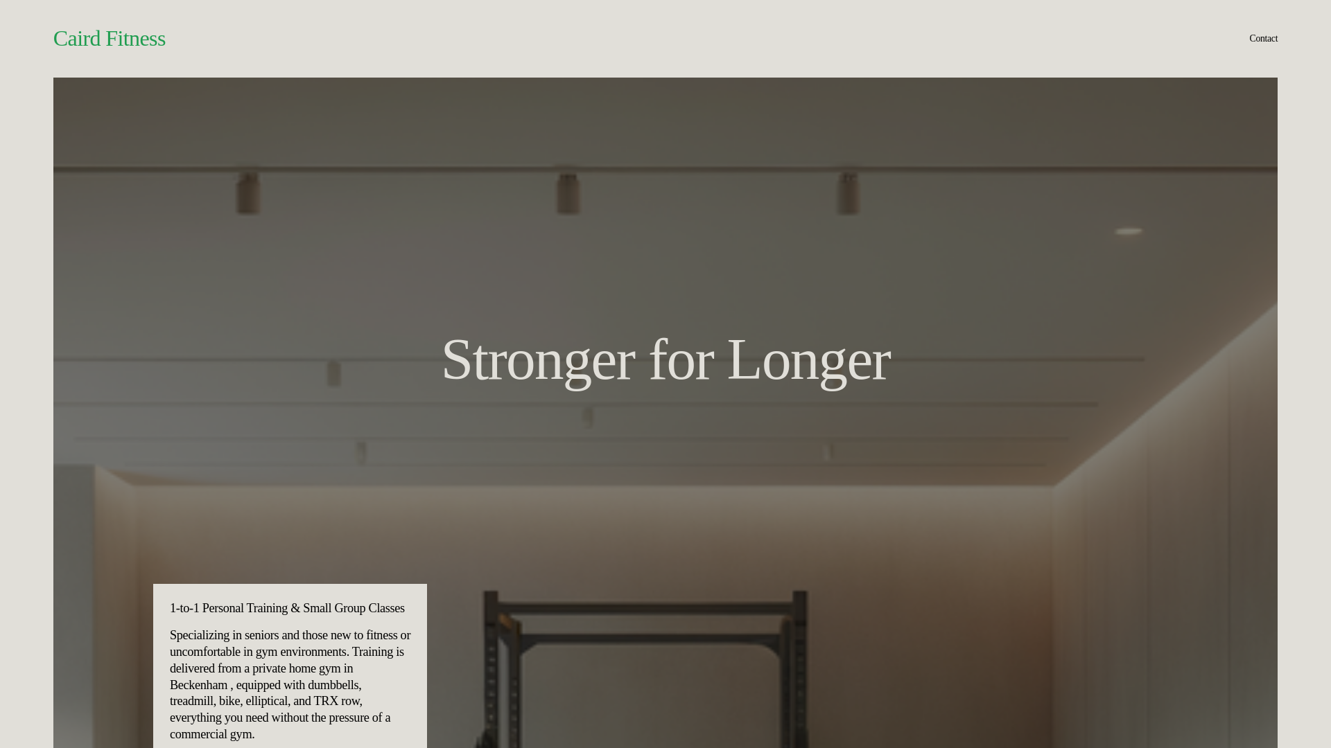 website screenshot of https://cairdfitness.com/