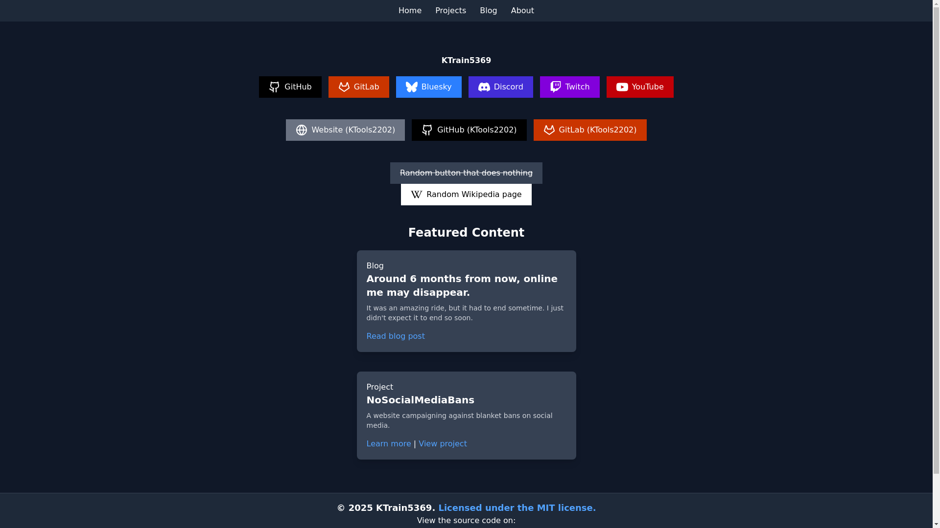 website screenshot of https://ktrain5169-github-io.pages.dev/