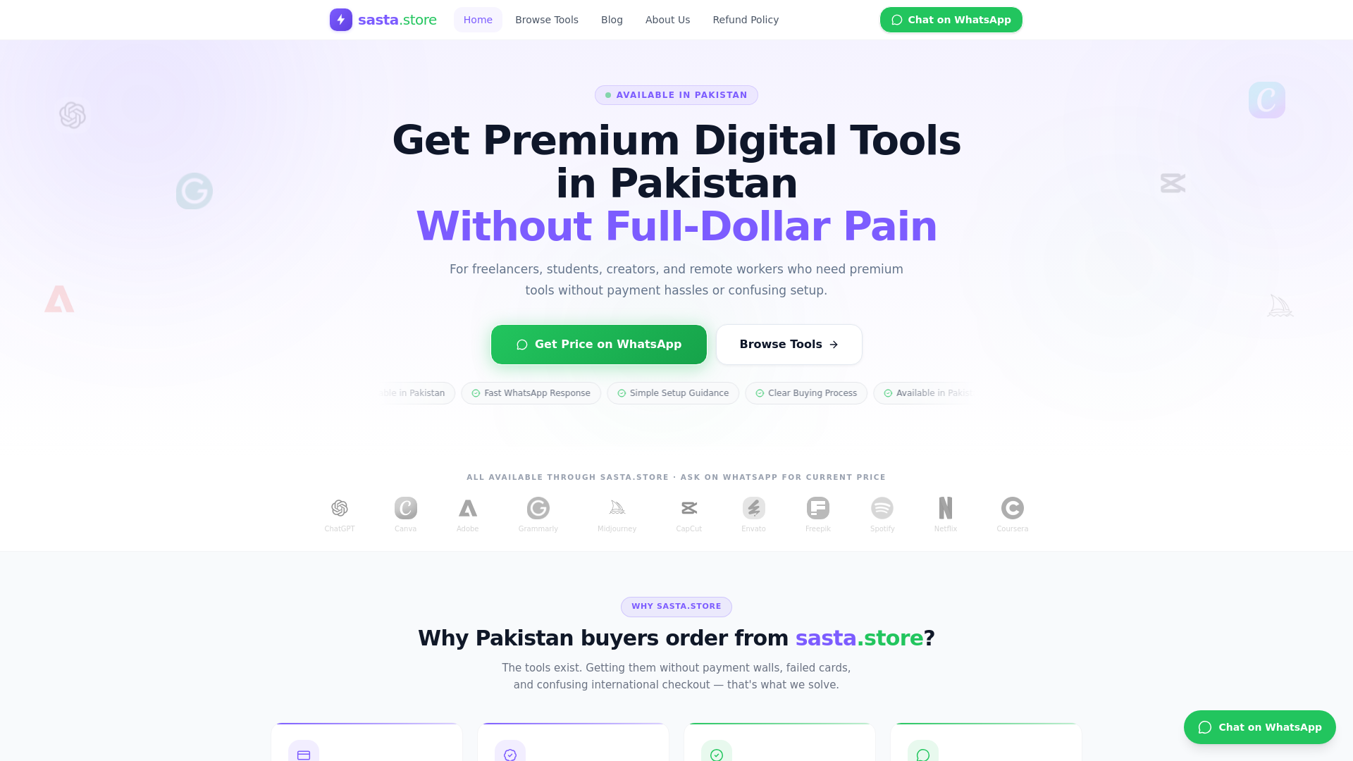 website screenshot of https://sastastorezip.pages.dev/