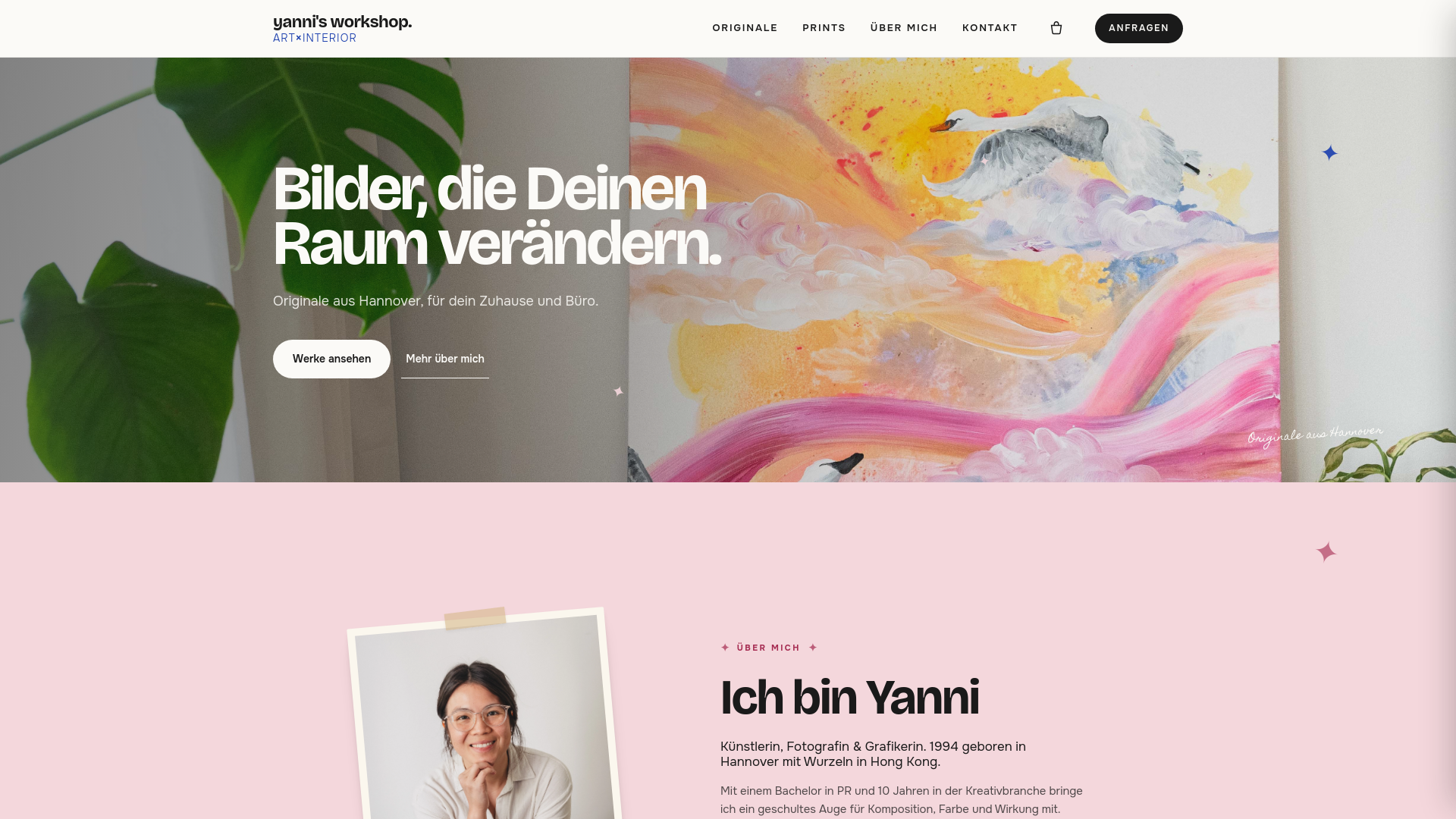 website screenshot of https://yannis-workshop.de/