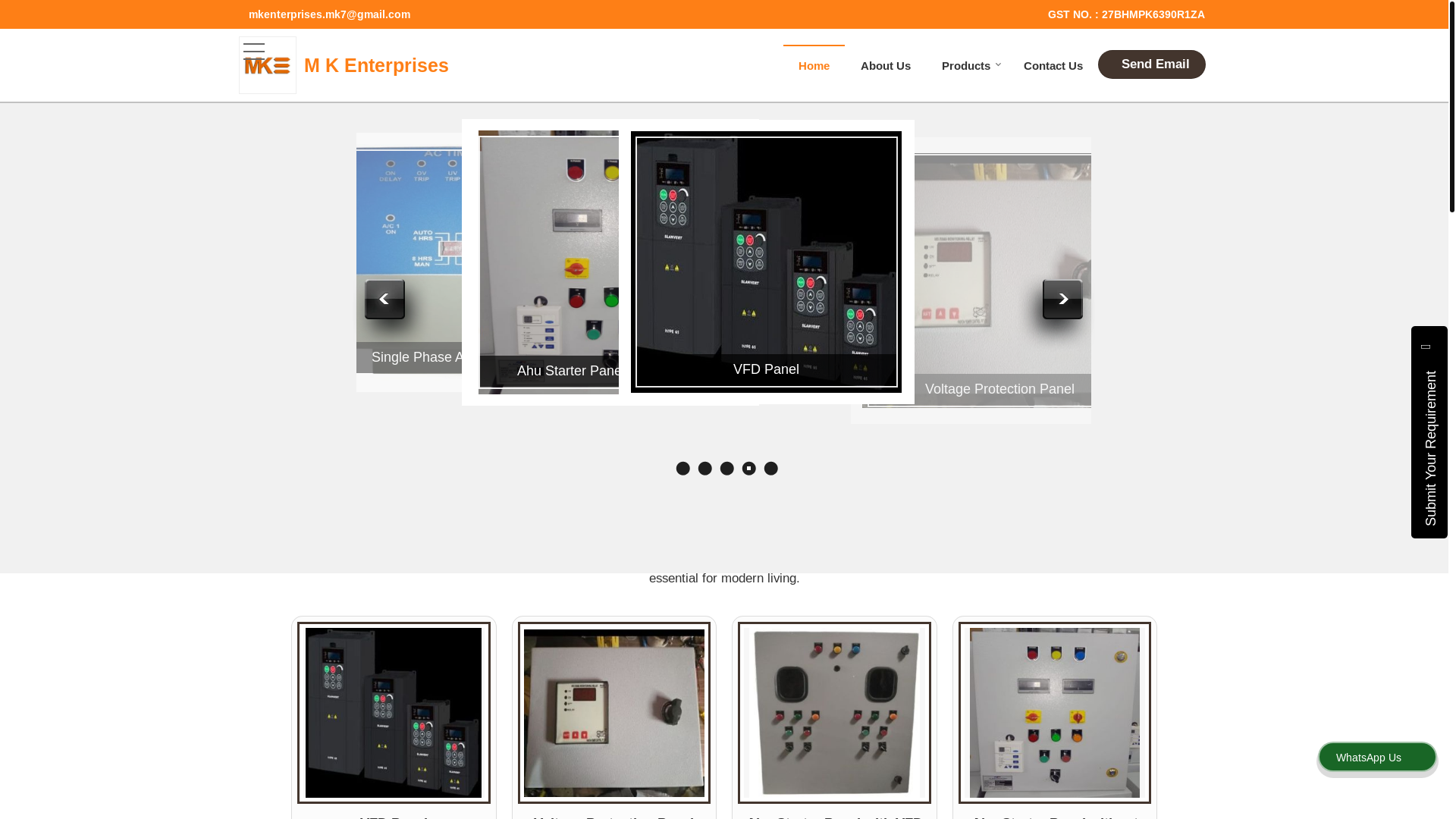 website screenshot of https://mkenterprises1.in/