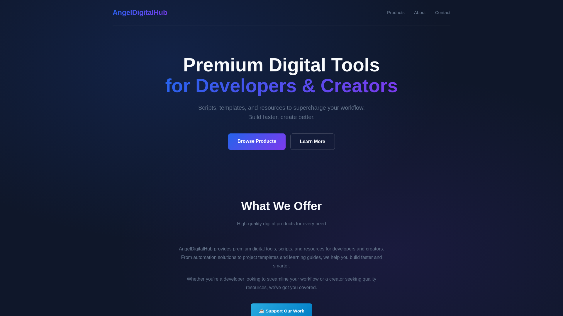 website screenshot of https://angeldigitalhub.com/