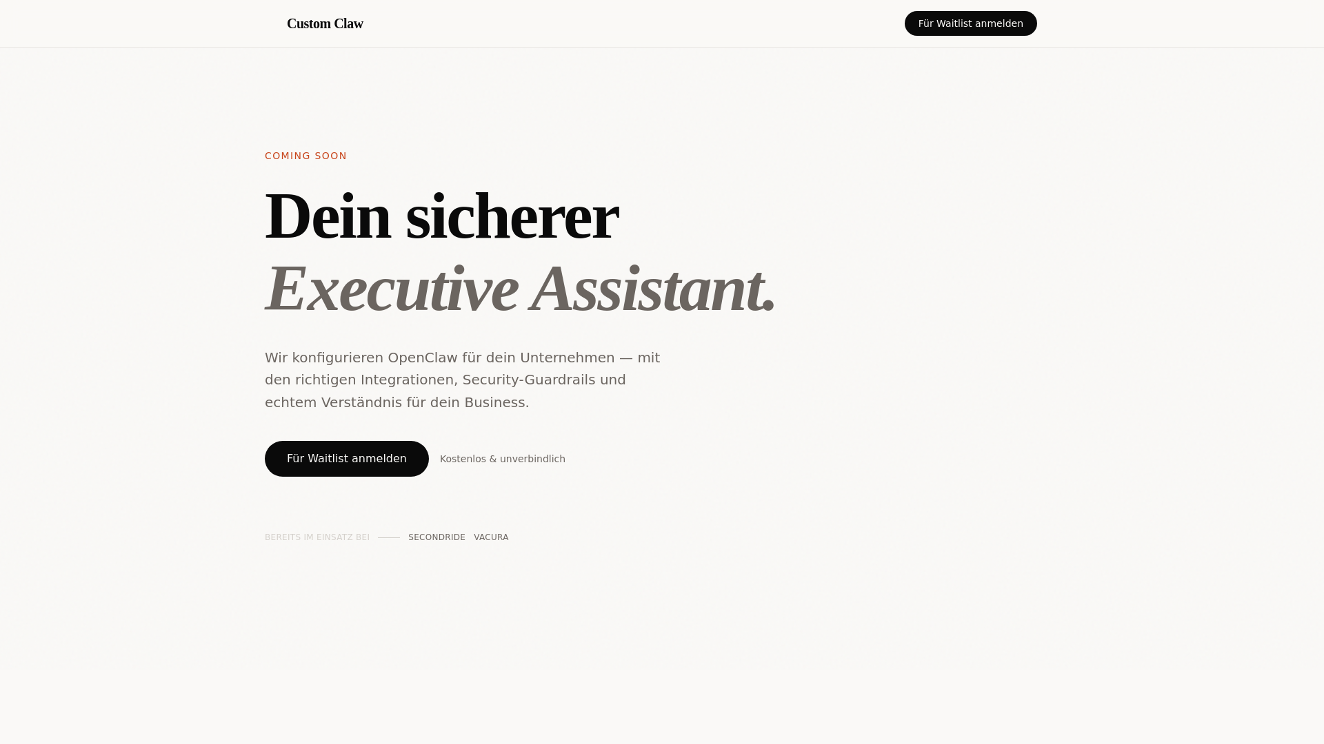 website screenshot of https://custom-claw.pages.dev/