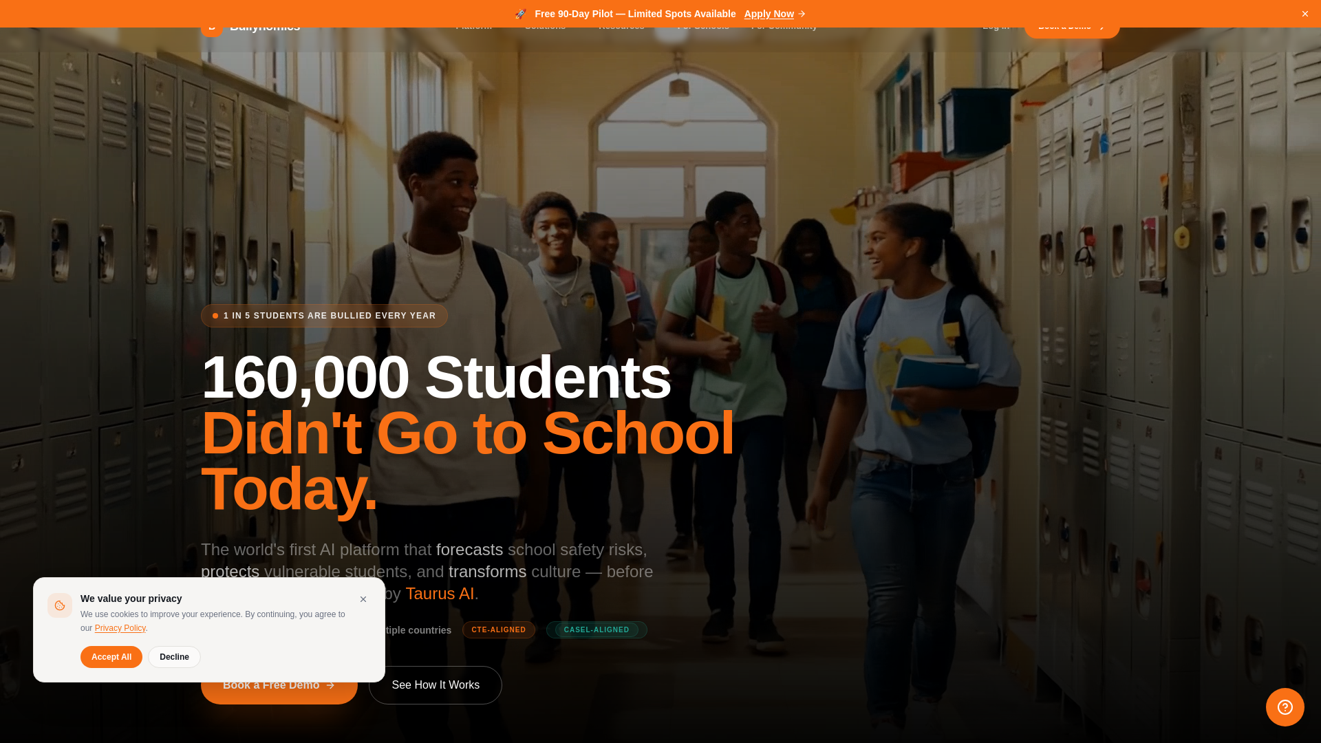 website screenshot of https://taurusthebull.org