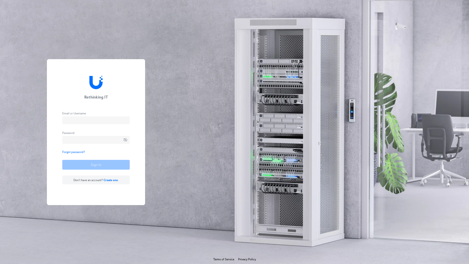 website screenshot of https://unifi.ui.com/