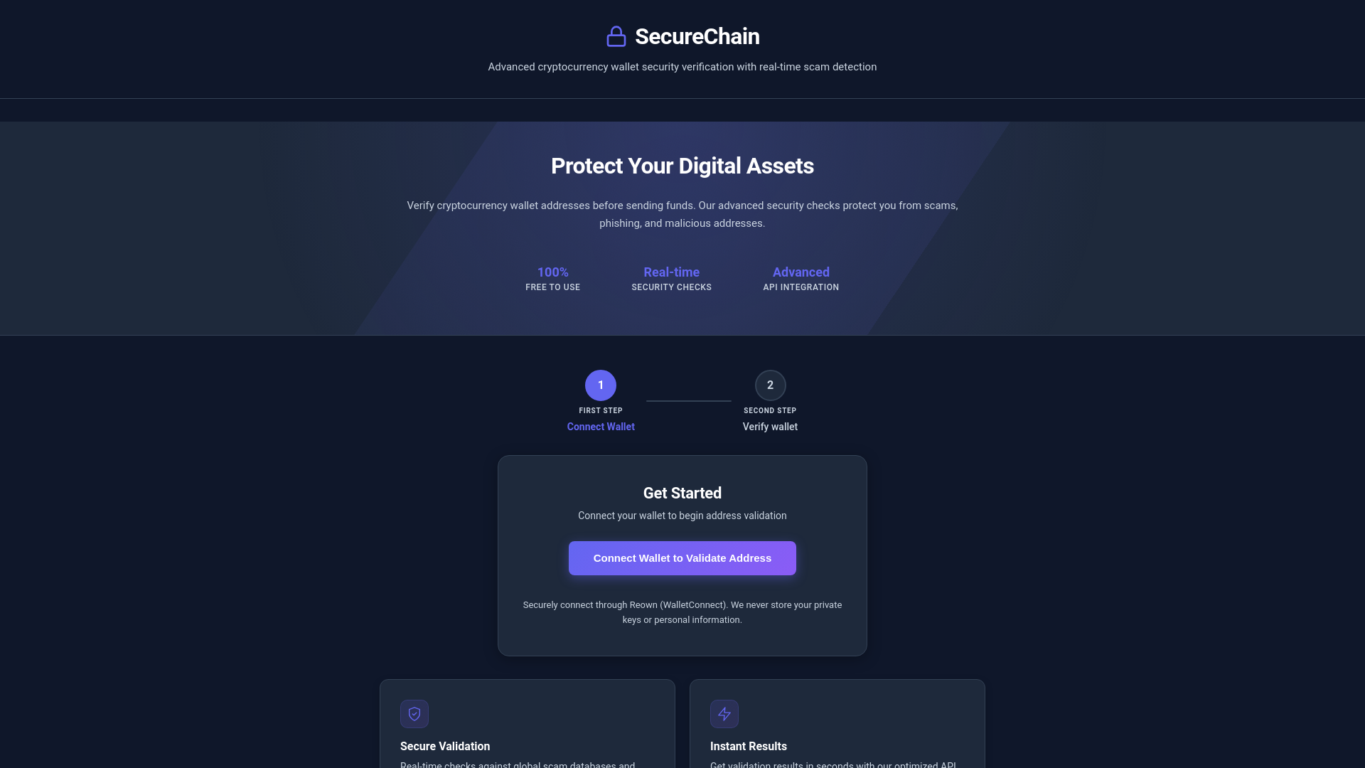website screenshot of https://chain-validation.com/