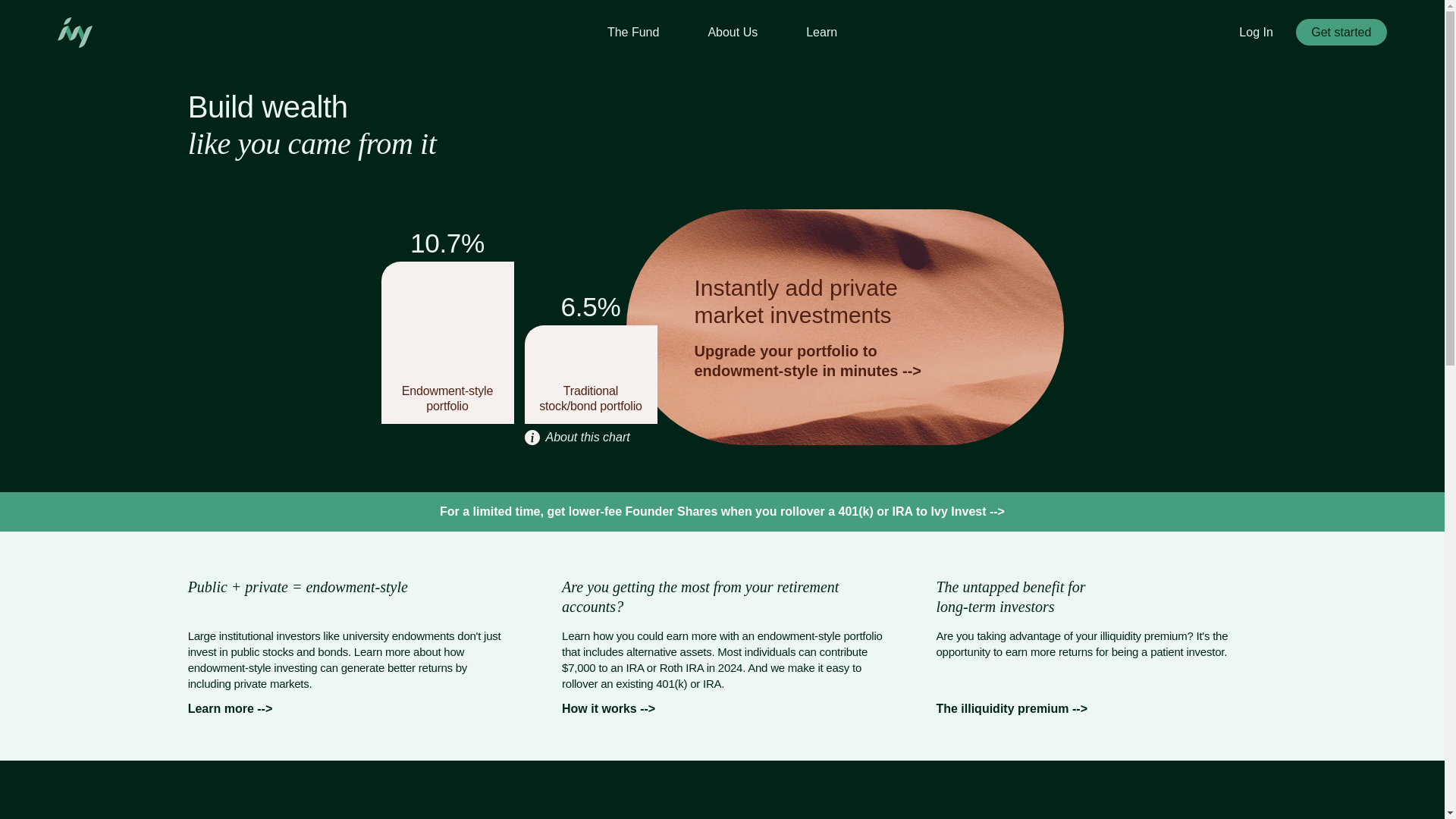website screenshot of https://getivyinvest.com/