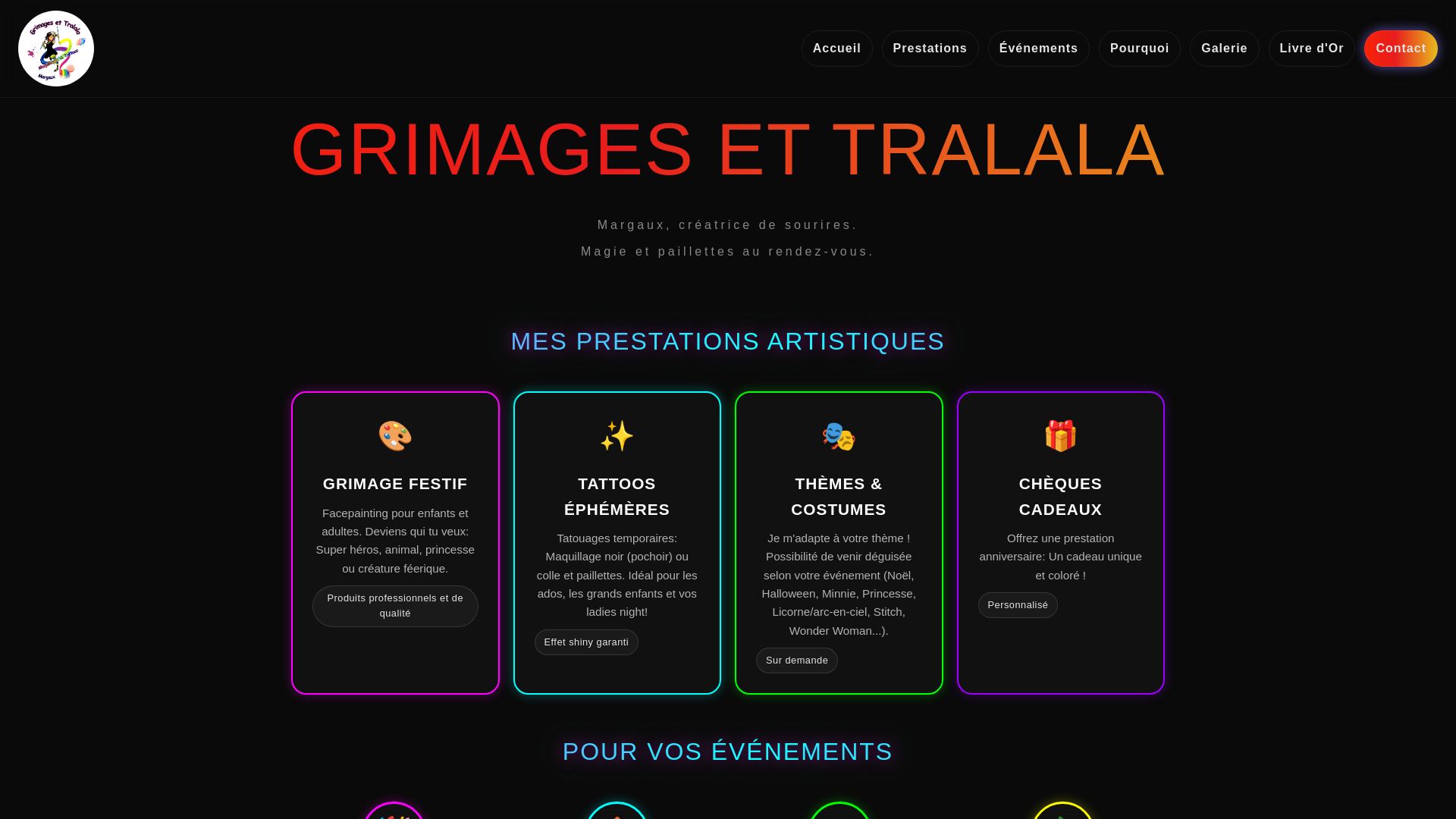 website screenshot of https://grimagesettralala.be/