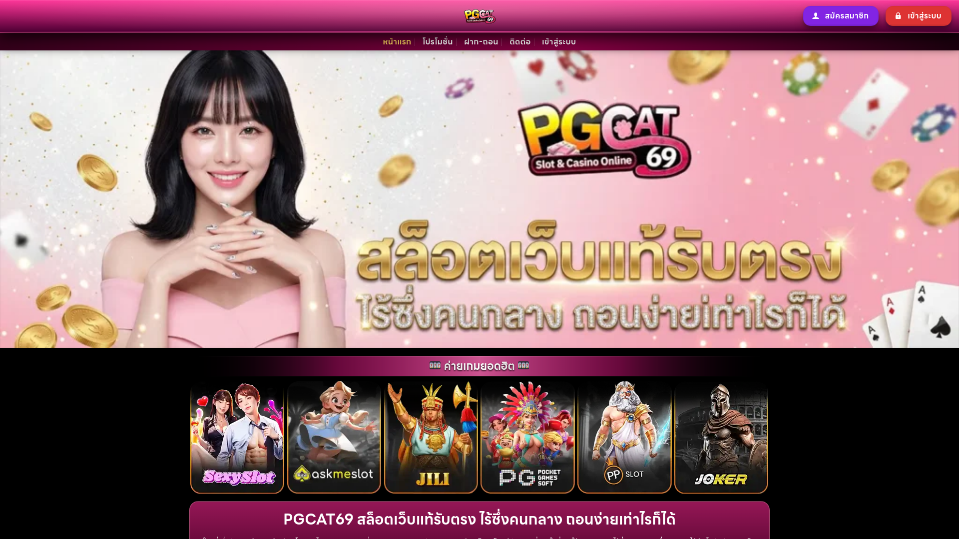 website screenshot of https://pgcat69t.com