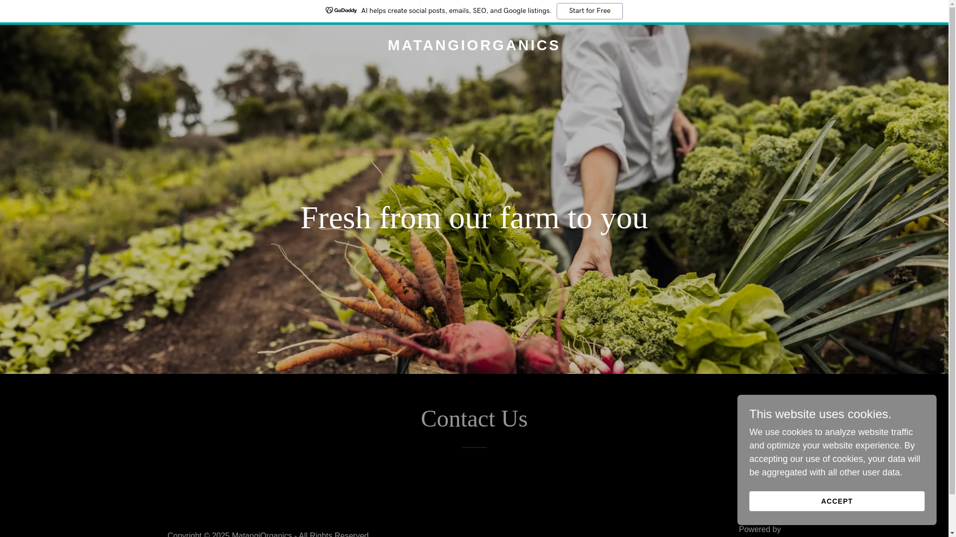 website screenshot of https://matangifarms.com/