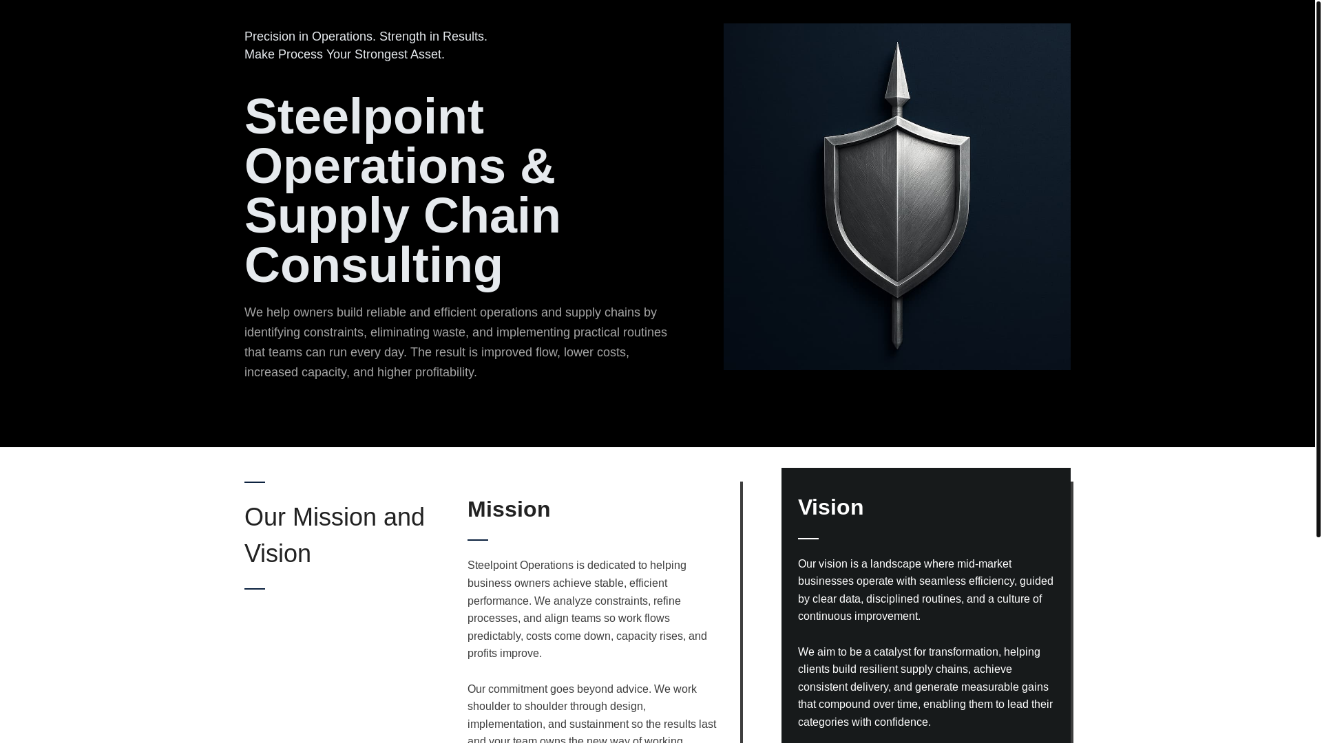 website screenshot of https://steelpointoperations.com/