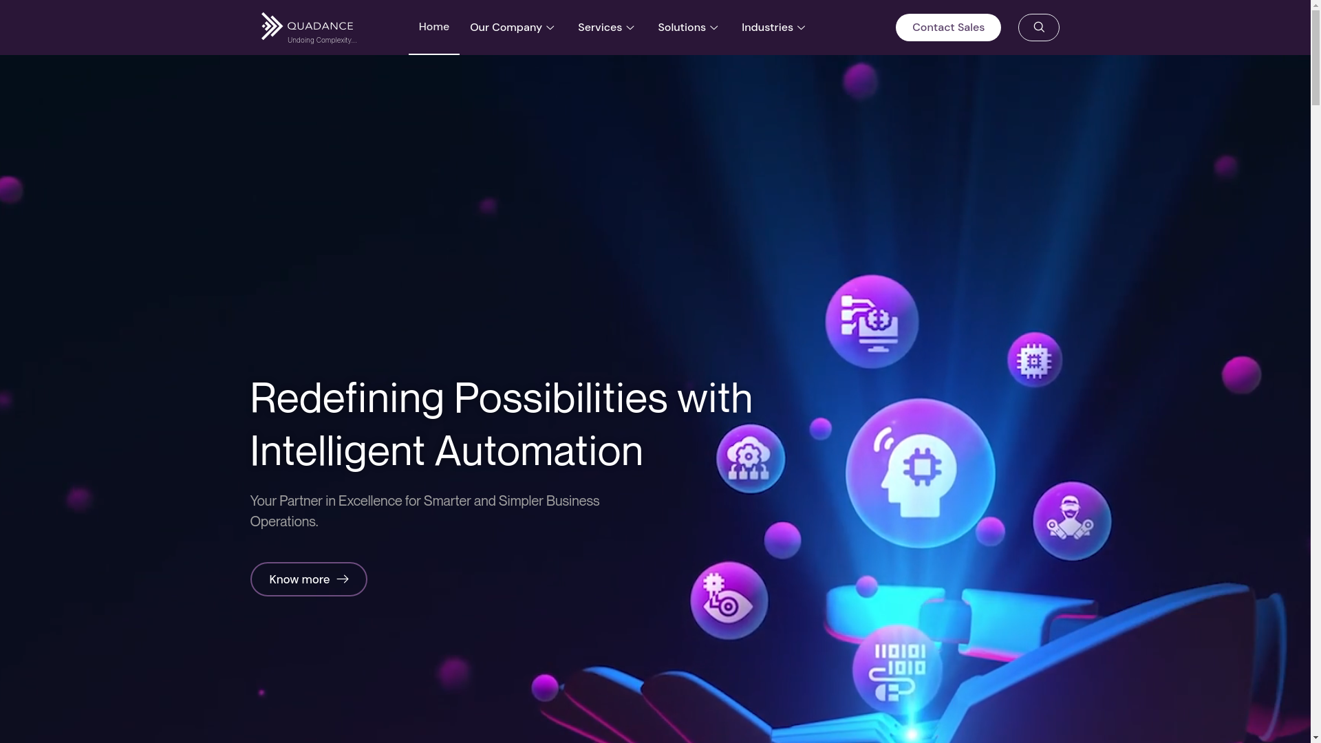 website screenshot of https://quadance.ai/